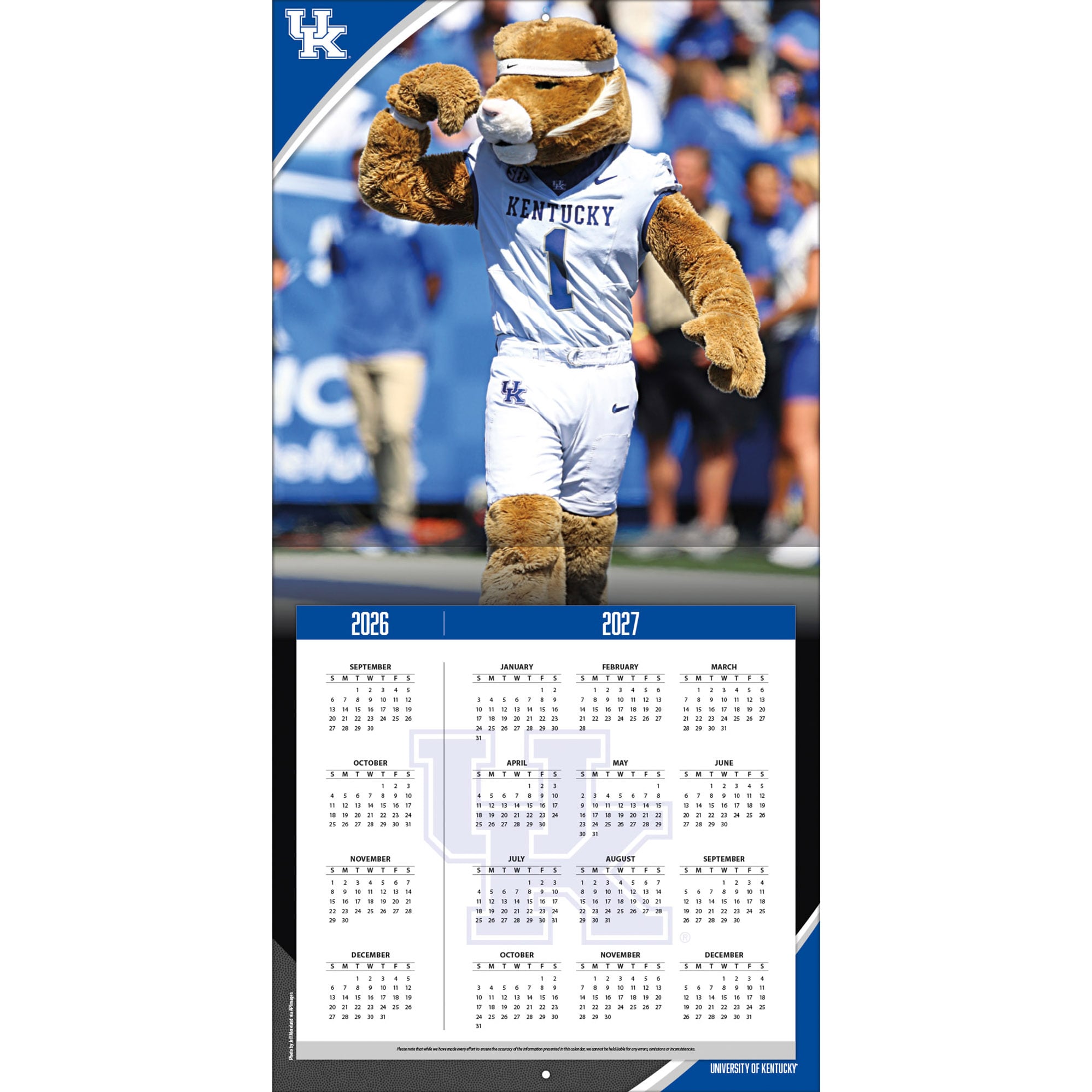Kentucky Wildcats 2027 12” x 12” Team Wall Calendar