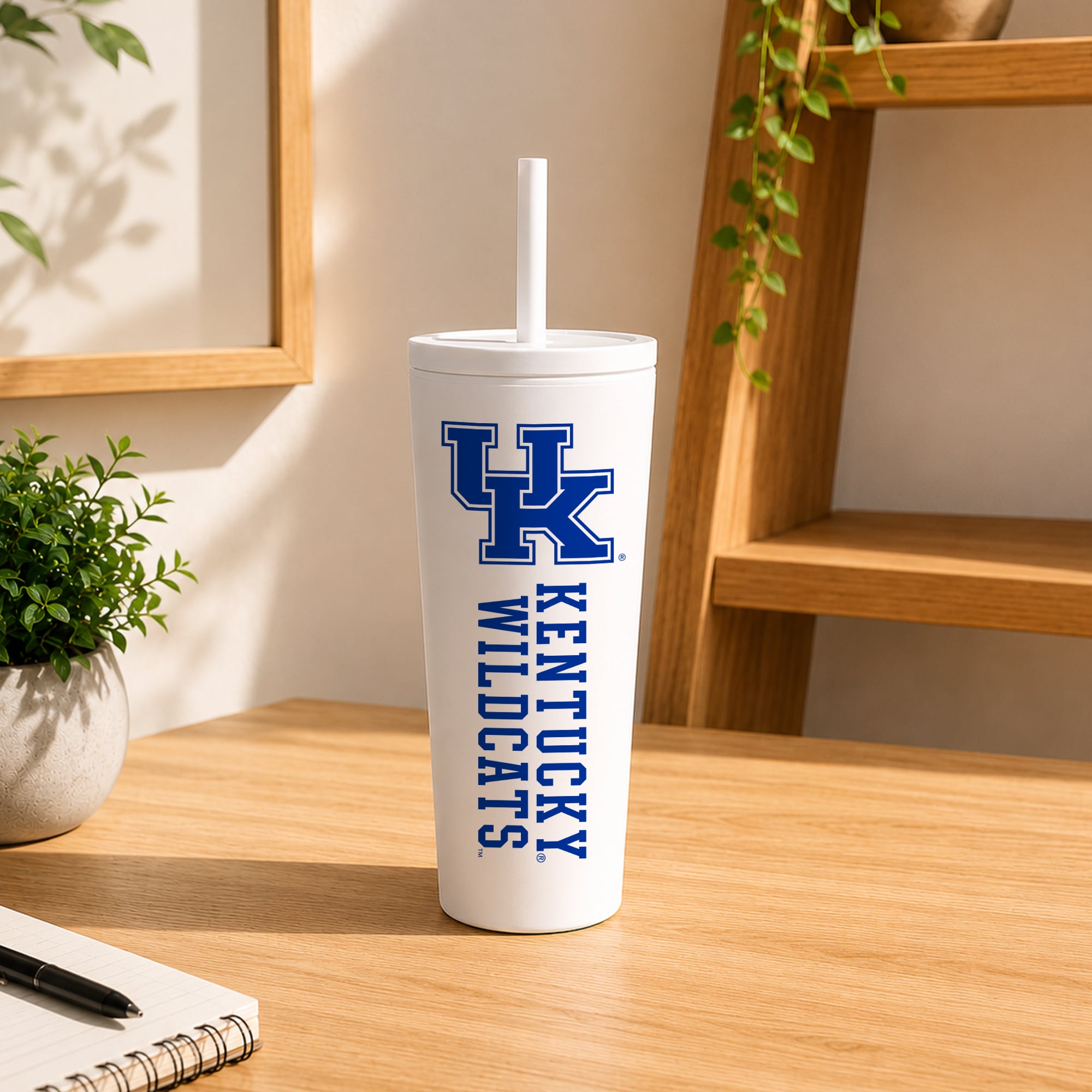 Kentucky Wildcats 24oz. No Spill Straw Tumbler