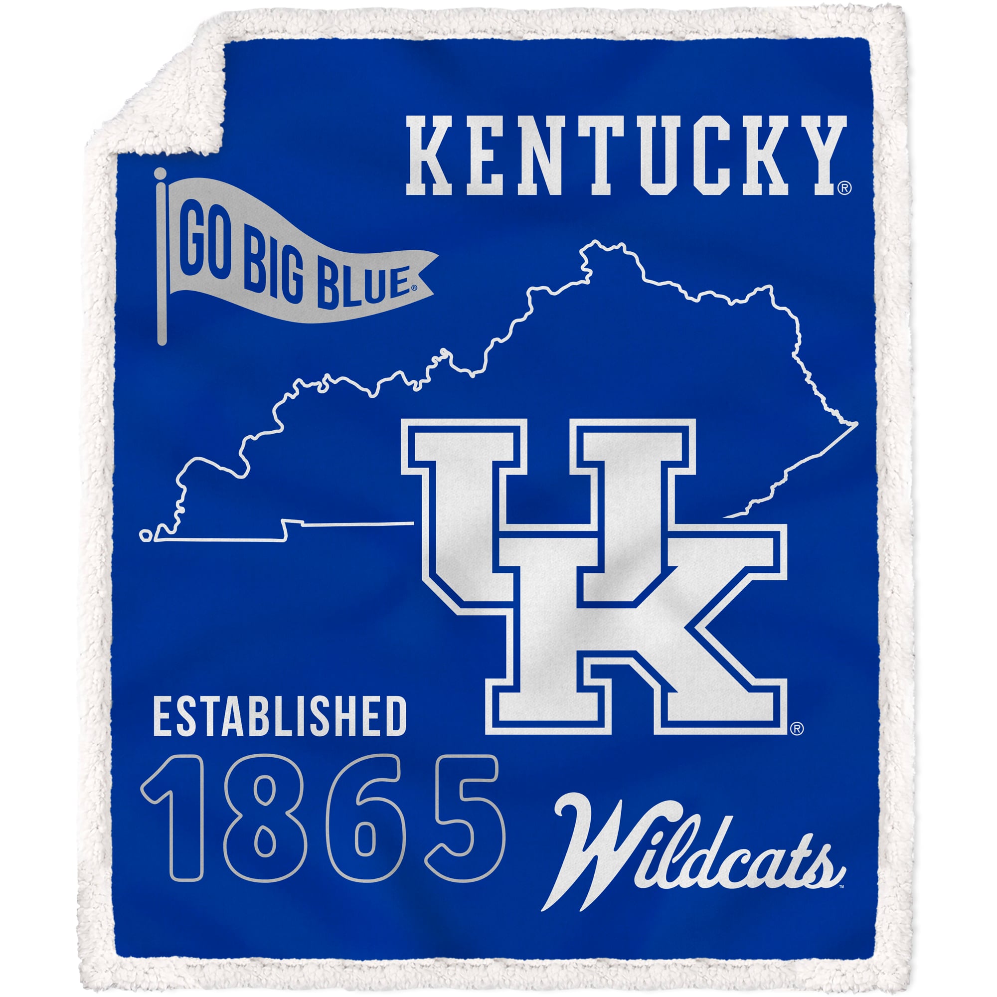 Kentucky Wildcats 60'' x 70'' State Icon Sherpa Throw Blanket