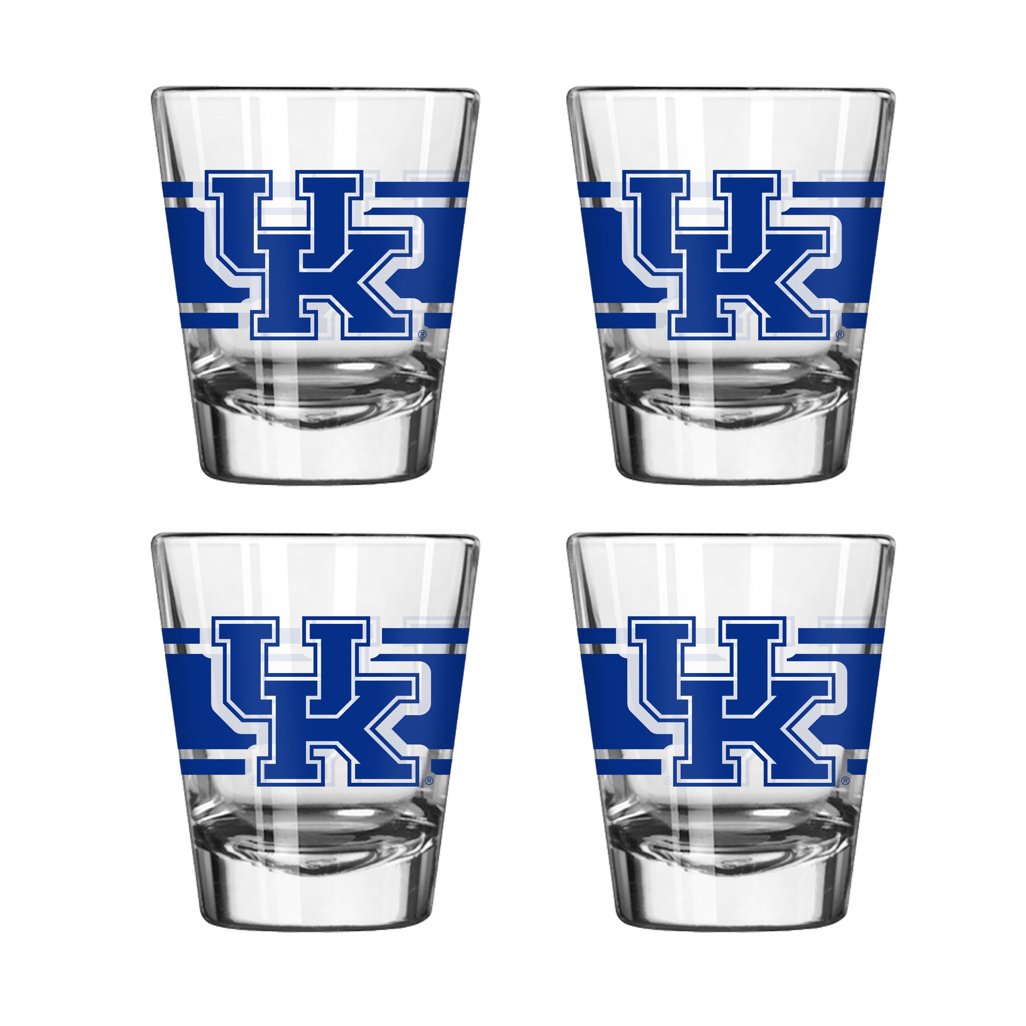 Ensemble de quatre verres à shot rayés Logo Brands Kentucky Wildcats