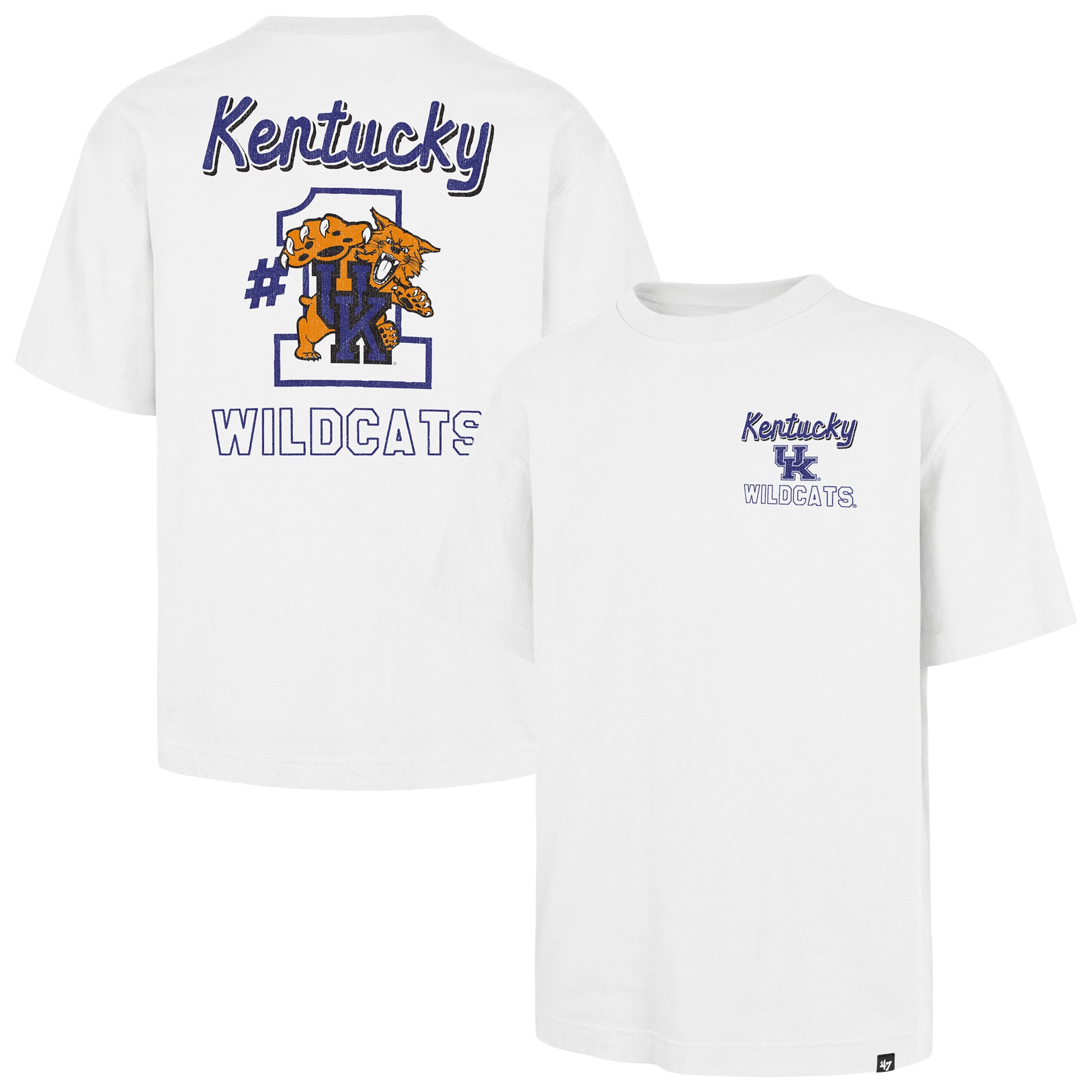 Men's '47 White Kentucky Wildcats #1 Mascot Foundation T-Shirt