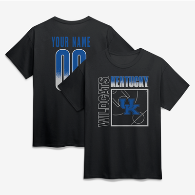 Kentucky Wildcats Big & Tall Home Court Pop Personalized Any Name & Number T-Shirt - Black