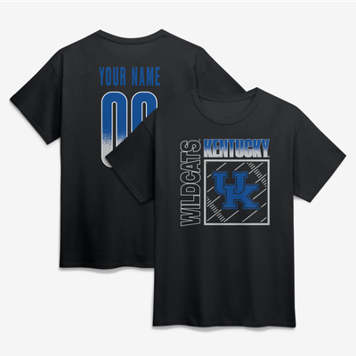 Kentucky Wildcats  Home Field Pop Personalized Any Name & Number T-Shirt - Black