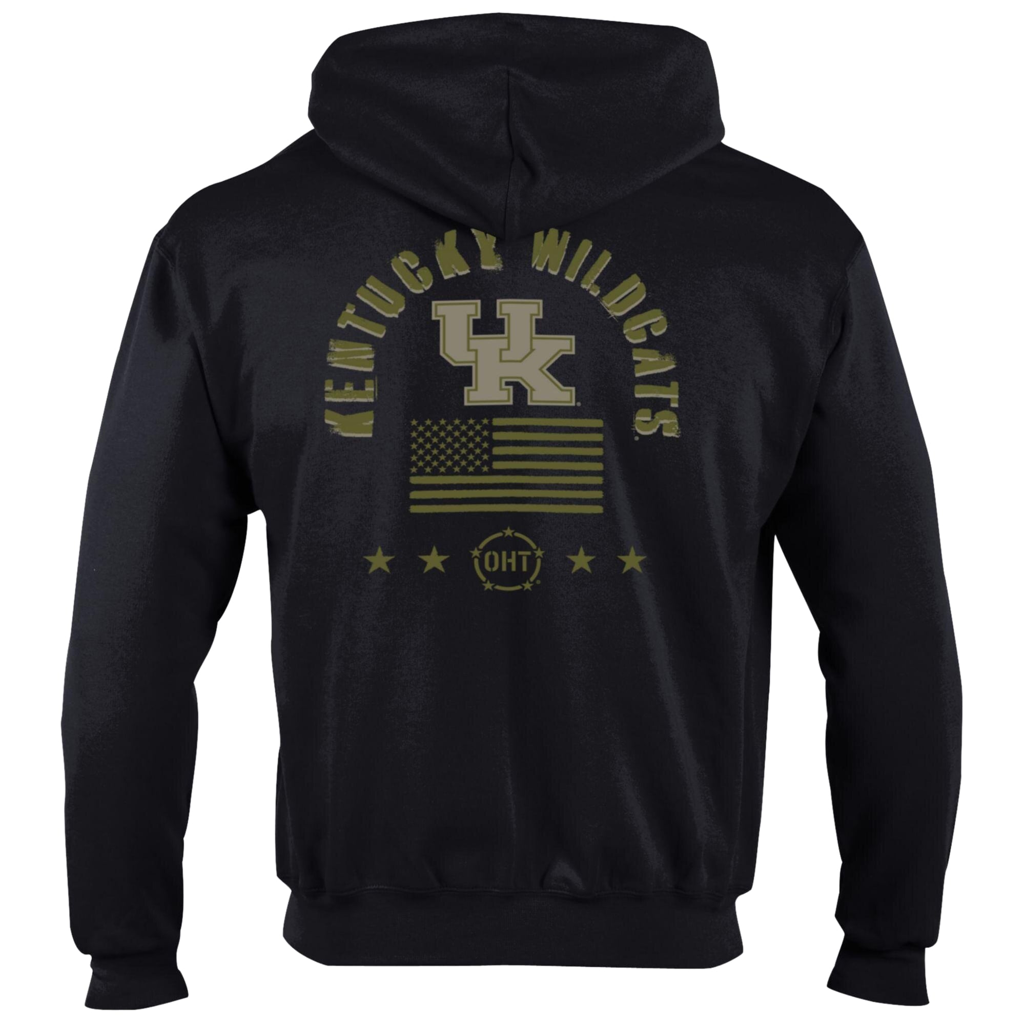 Men's Champion Black Kentucky Wildcats Operation Hat Trick Flag Powerblend Fleece Full-Zip Hoodie