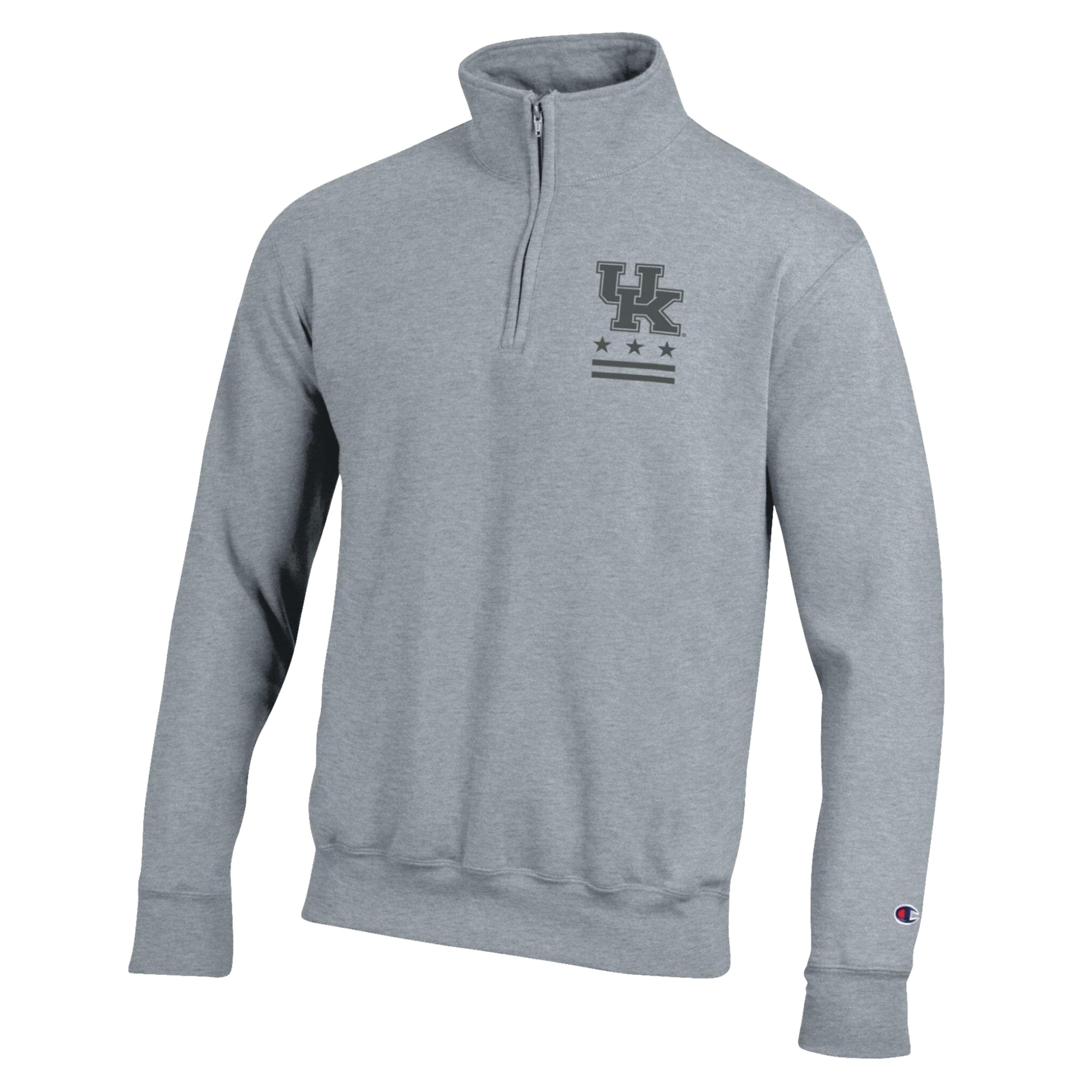 Pull-over à col zippé Champion Gray Kentucky Wildcats Operation Hat Trick Flag en polaire Powerblend pour homme