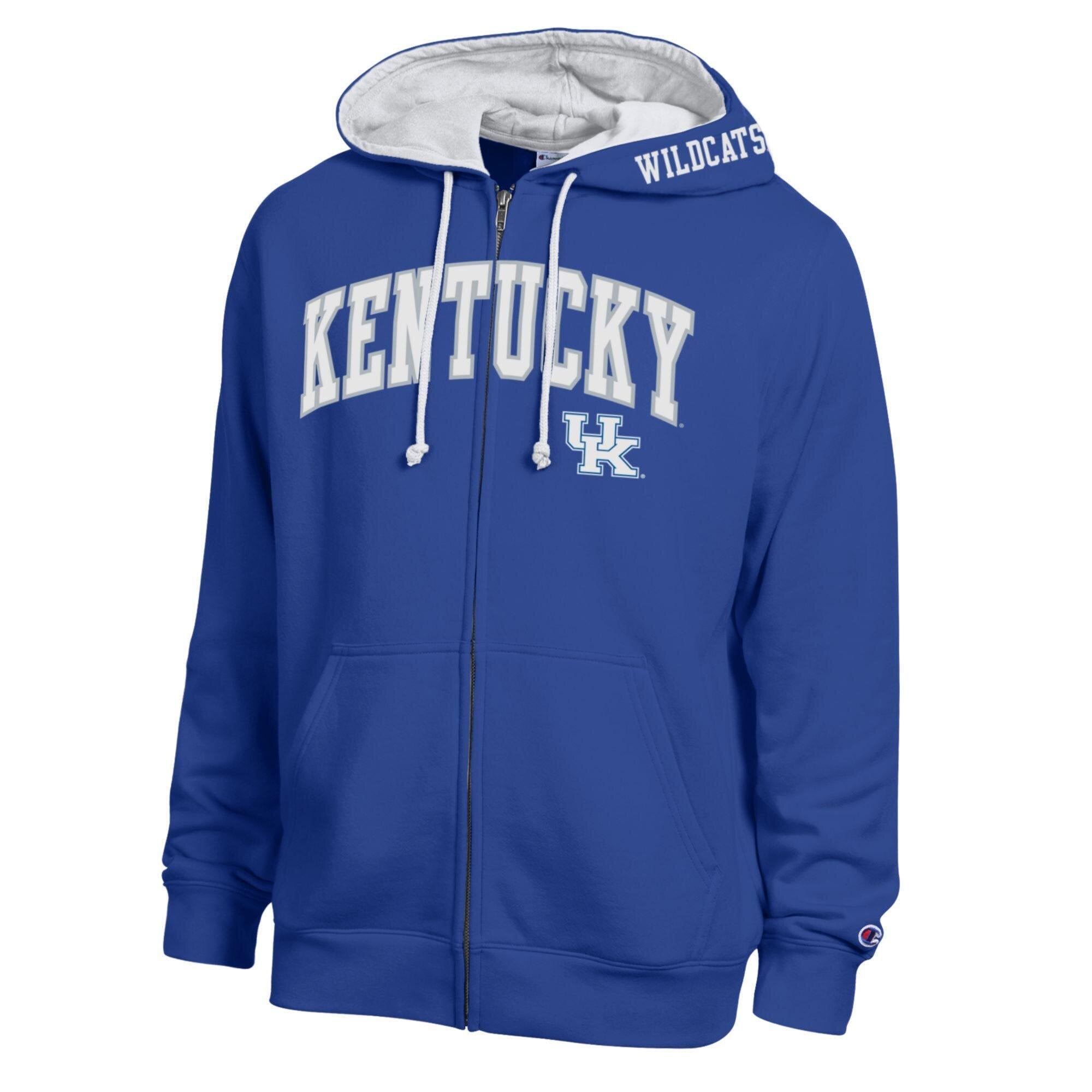 Men's Champion Royal Kentucky Wildcats Arch Logo Full-Zip Fleece Hoodie