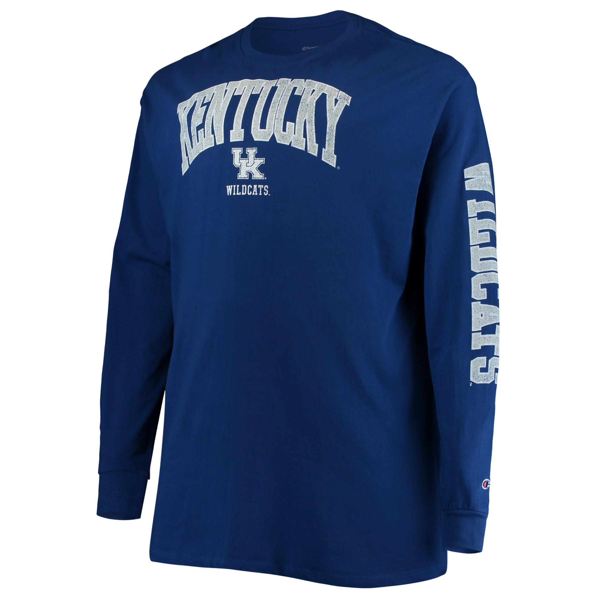Men's Champion Royal Kentucky Wildcats Big & Tall 2-Hit Long Sleeve T-Shirt