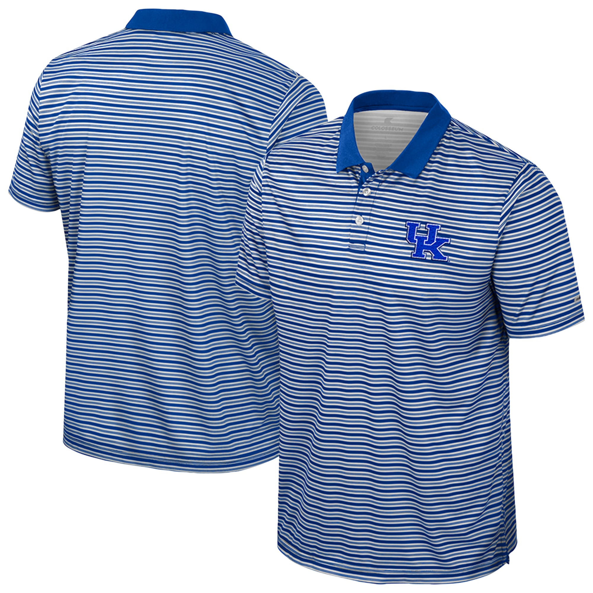 Polo rayé pour homme Colosseum Royal Kentucky Wildcats