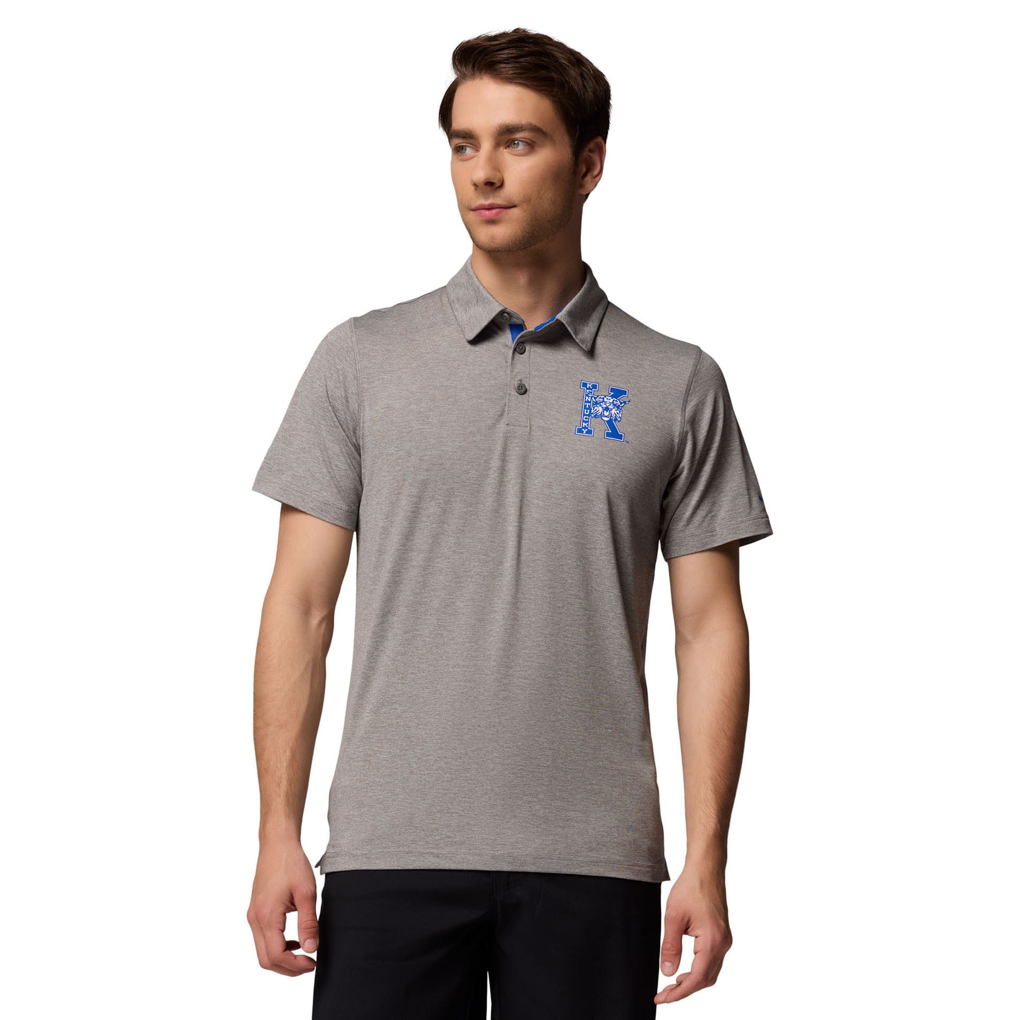 Men's Columbia Gray Kentucky Wildcats Trail Omni-Shade Polo