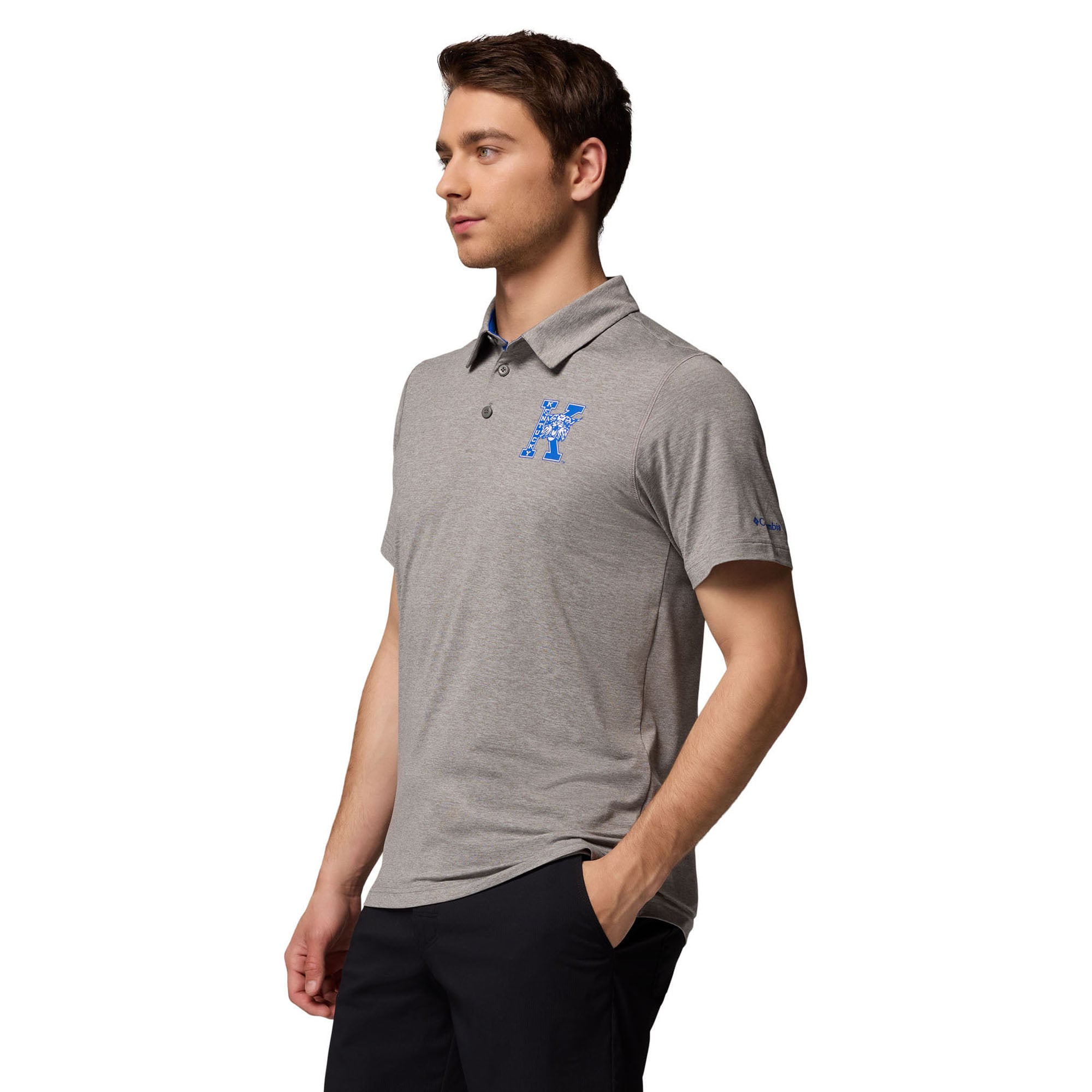 Men's Columbia Gray Kentucky Wildcats Trail Omni-Shade Polo