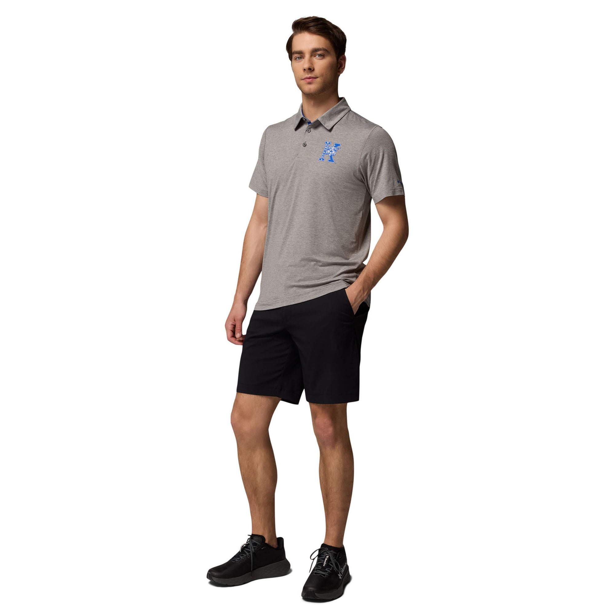 Men's Columbia Gray Kentucky Wildcats Trail Omni-Shade Polo
