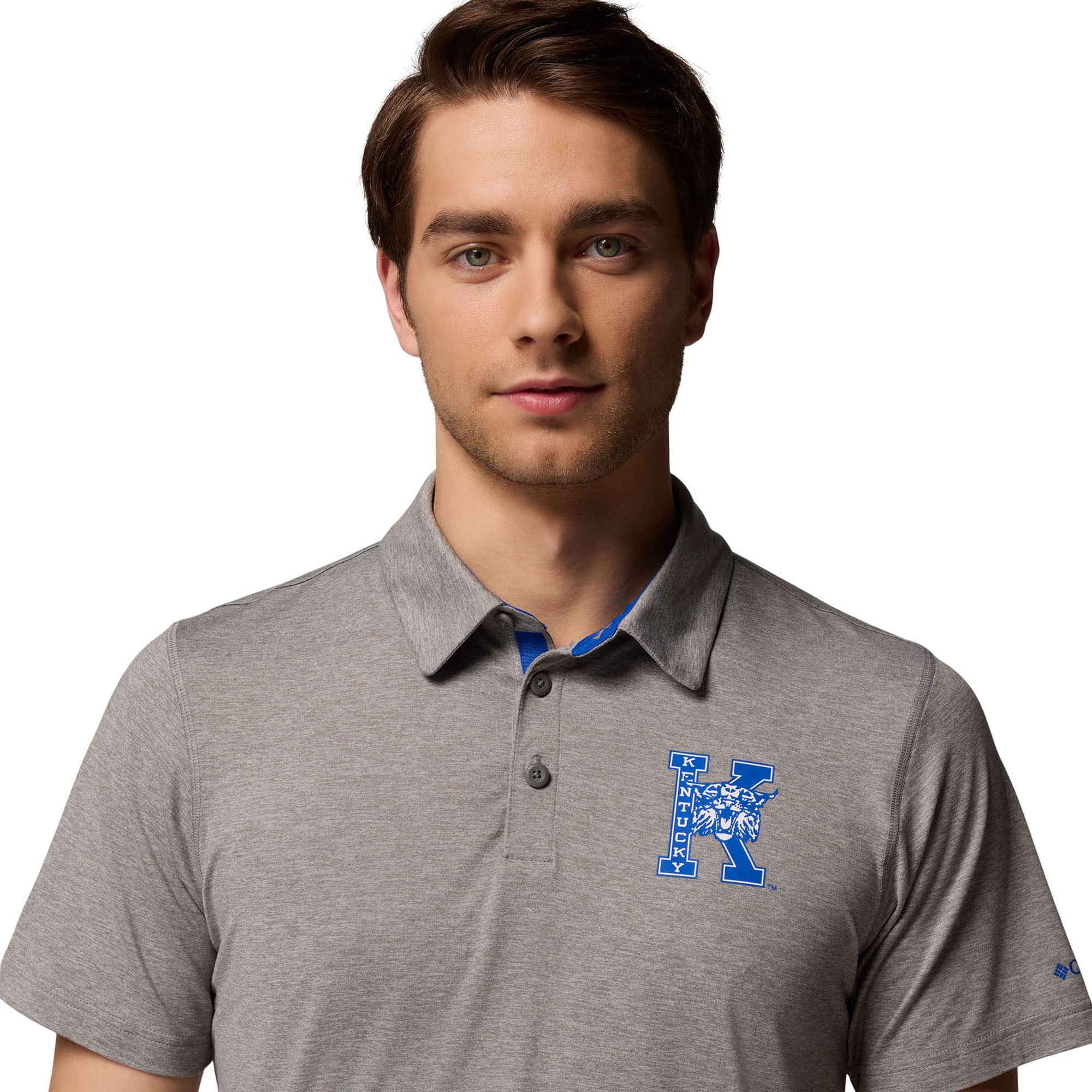 Men's Columbia Gray Kentucky Wildcats Trail Omni-Shade Polo