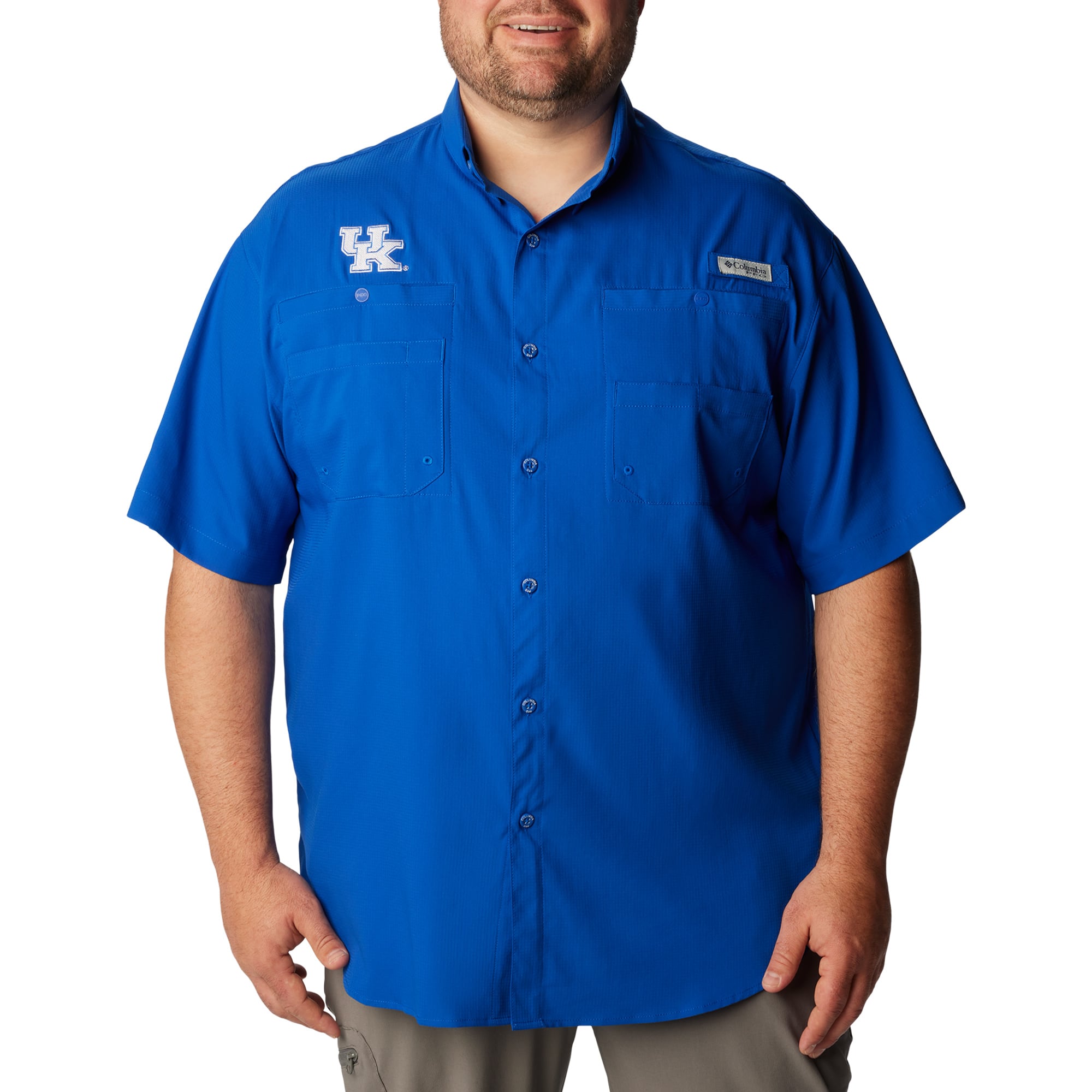 Men's Columbia Royal Kentucky Wildcats Tamiami Omni-Shade Button-Down Shirt