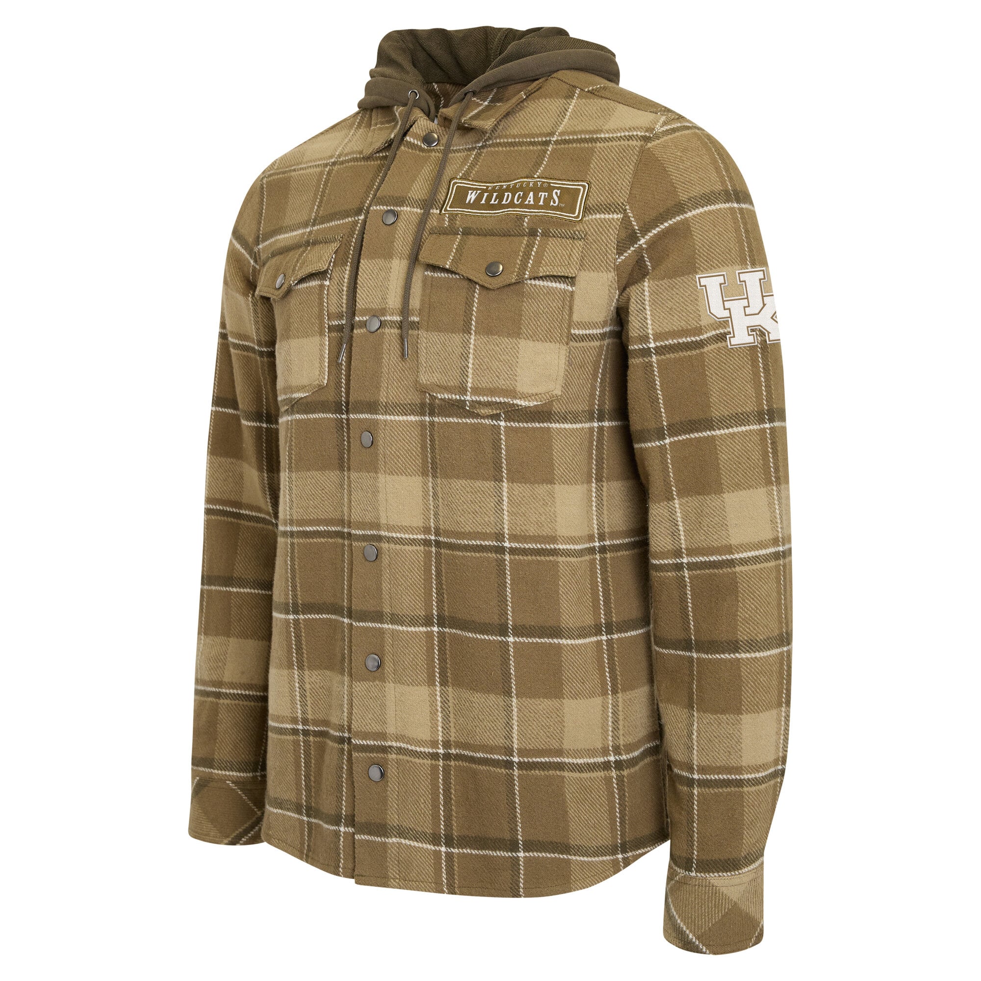 Men's Darius Rucker Collection by Fanatics Brown/Olive Kentucky Wildcats Woven Hooded Full-Snap Shacket