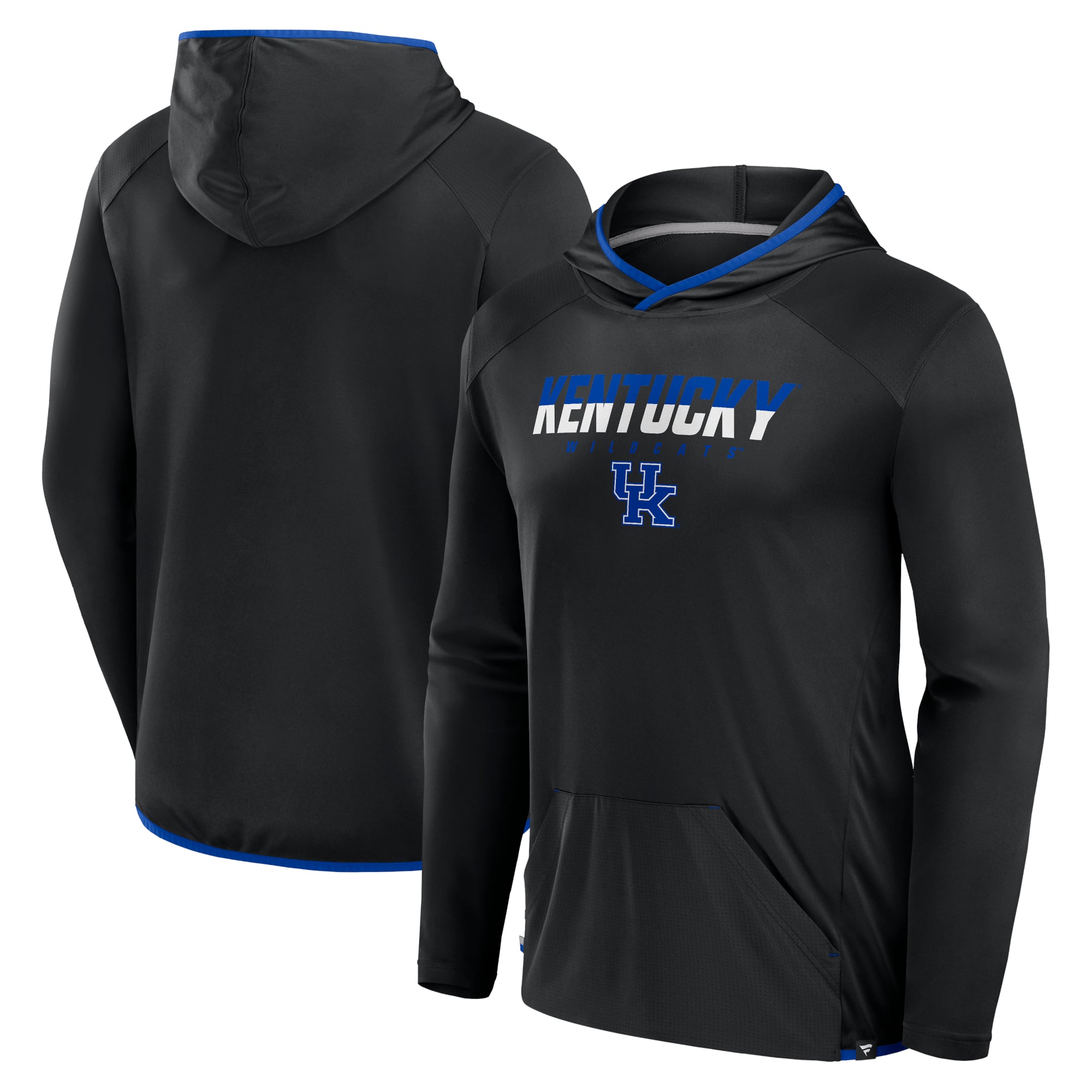 Men's Fanatics Black/Royal Kentucky Wildcats Transitional Pullover Hooded T-Shirt