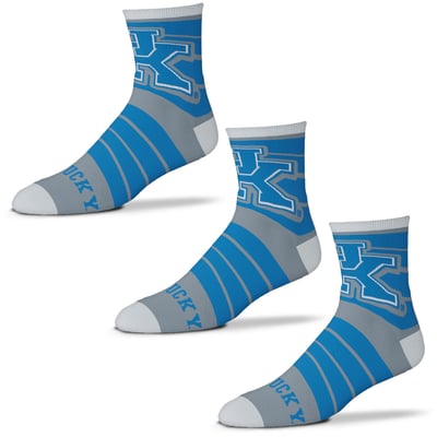 Kentucky Wildcats For Bare Feet Three-Pack Quad Socks
