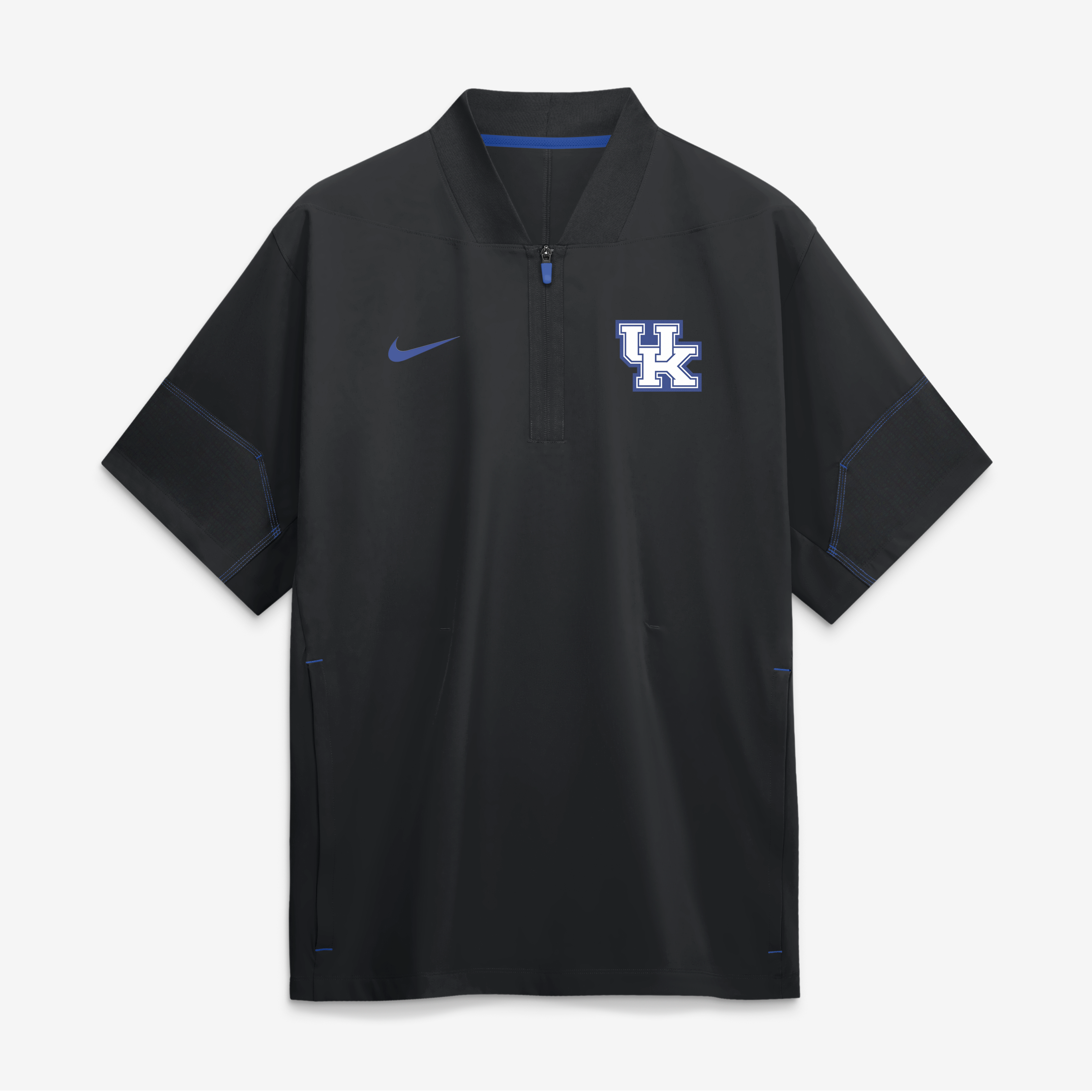 Men's Nike Black Kentucky Wildcats 2026 Sideline Short Sleeve Quarter-Zip Coaches Jacket