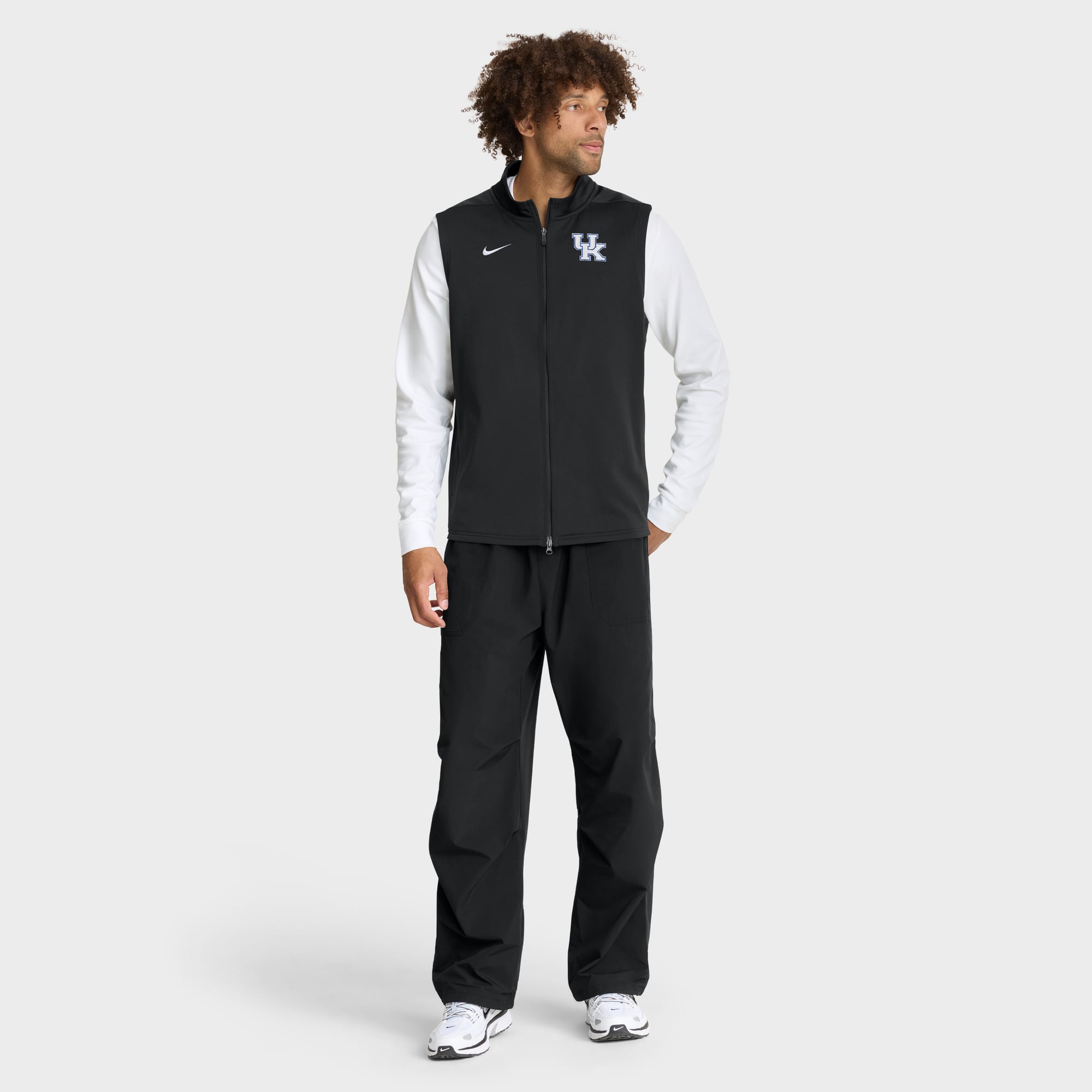Gilet zippé Nike blanc Kentucky Wildcats Primetime Victory Therma-FIT pour homme