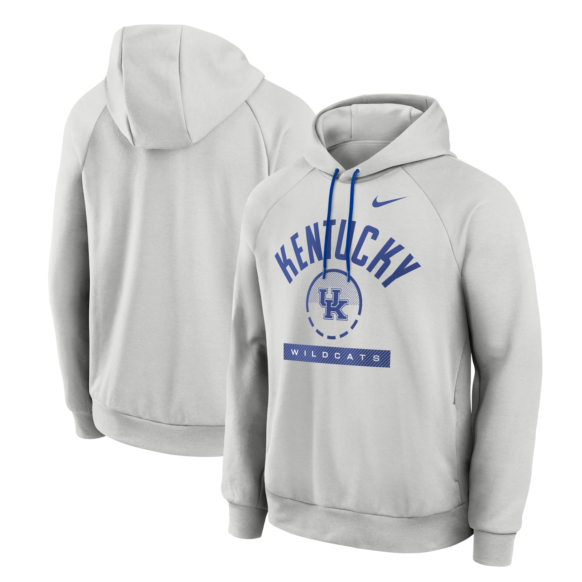 Men's Nike Gray Kentucky Wildcats Courtside Practice Dri-FIT Raglan Fleece Hoodie
