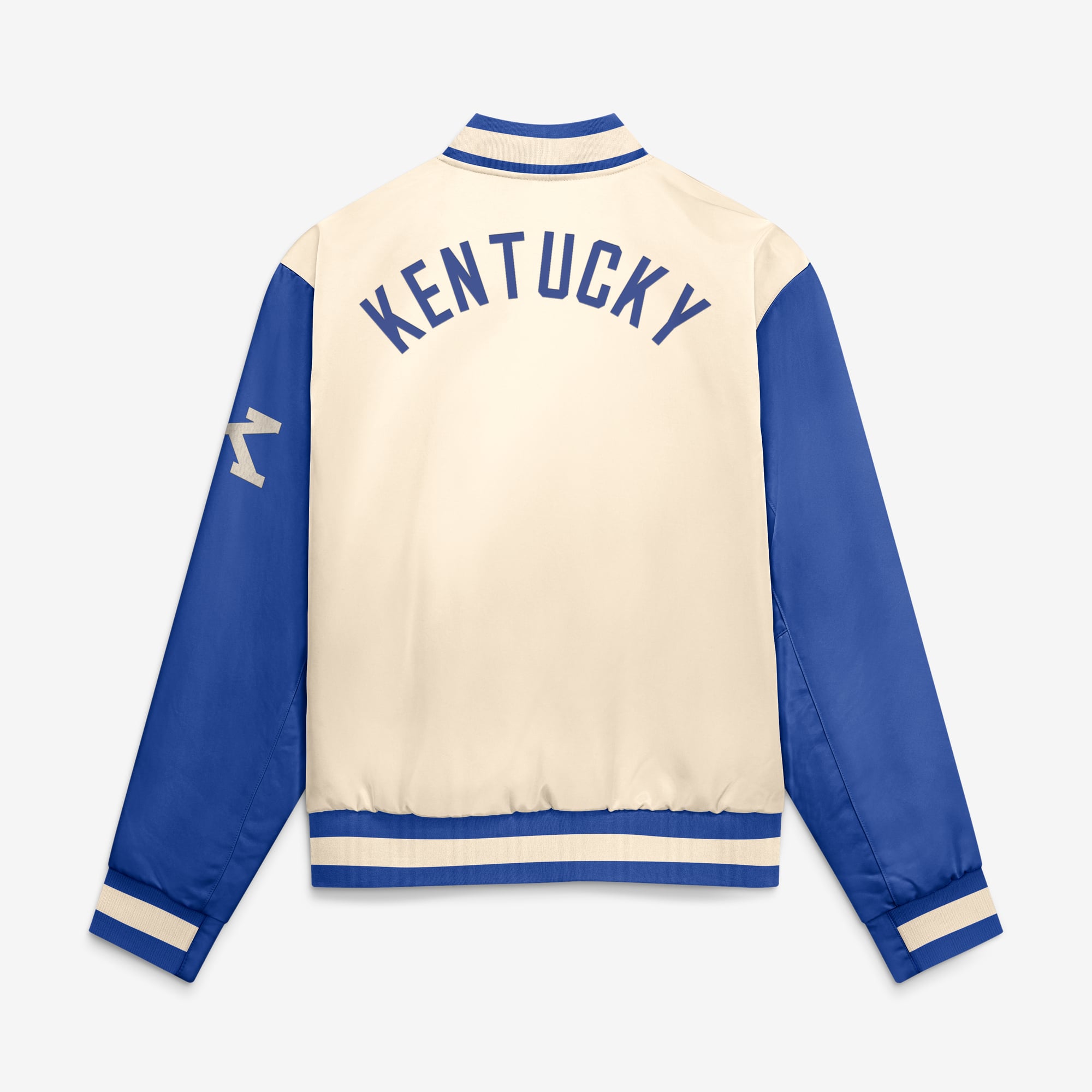 Men's Nike Natural/Royal Kentucky Wildcats Legacy Full-Snap Bomber Jacket