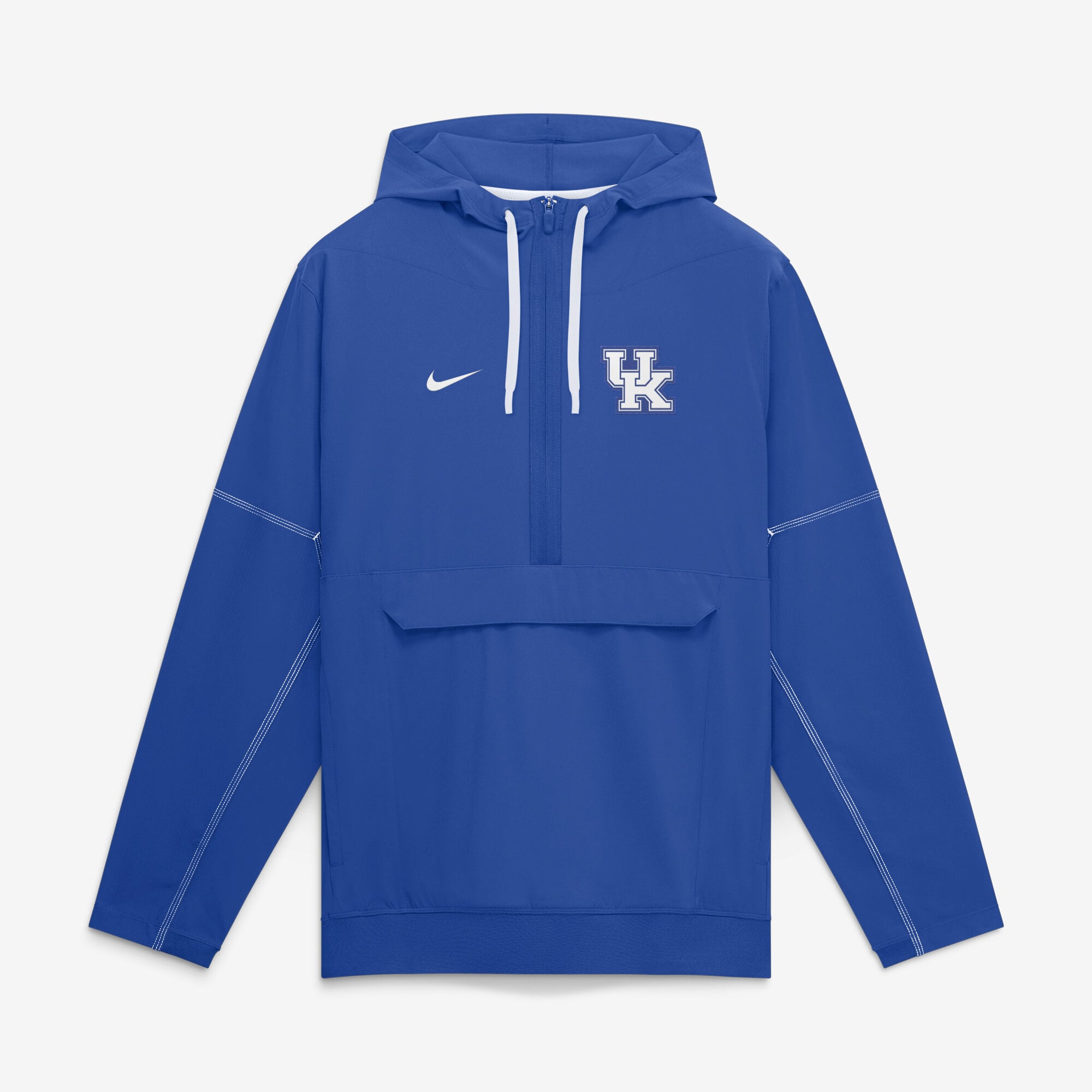 Men's Nike Royal Kentucky Wildcats 2026 Sideline Anorak Half-Zip Hooded Jacket