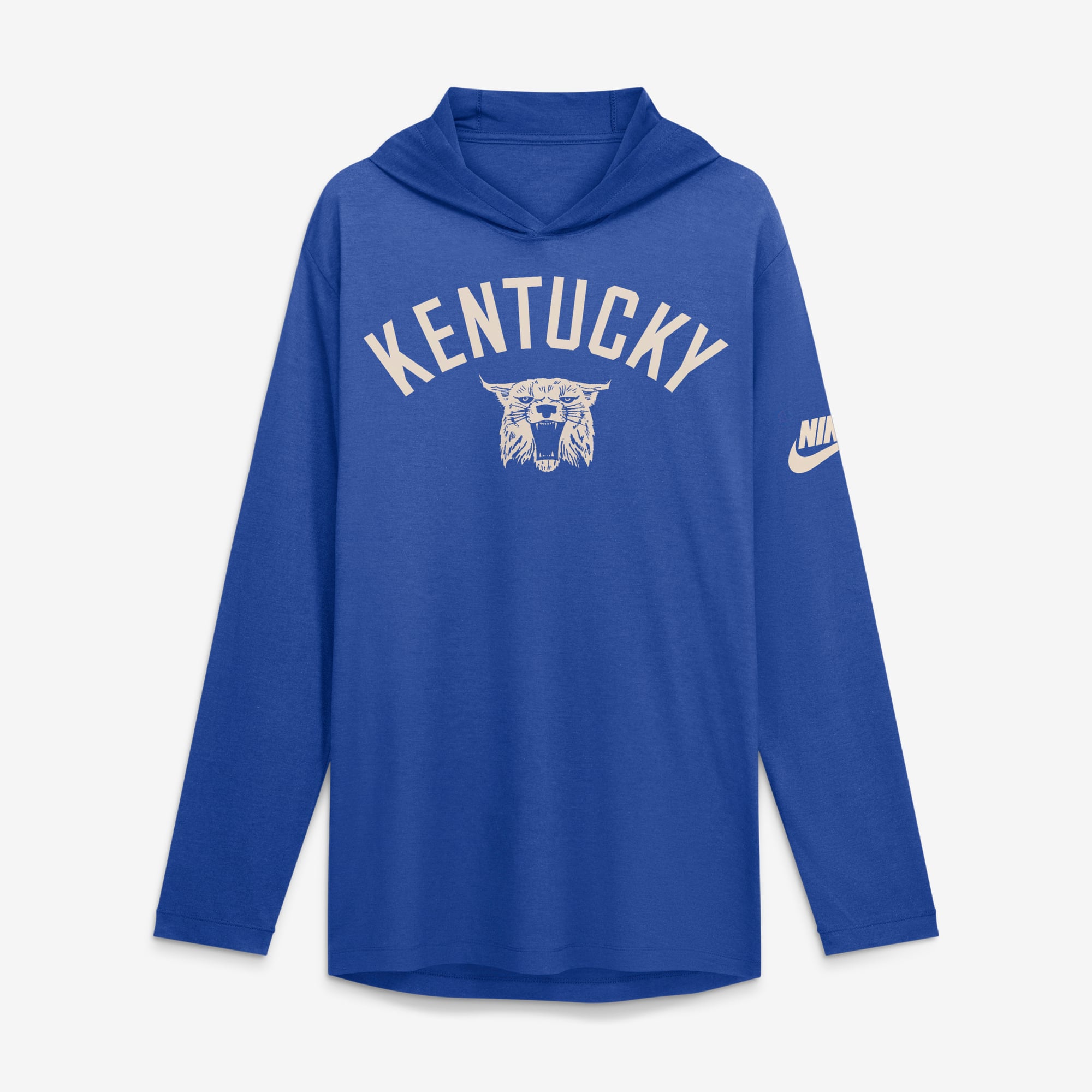 Men's Nike Royal Kentucky Wildcats Legacy Arch Tri-Blend Long Sleeve Hooded T-Shirt
