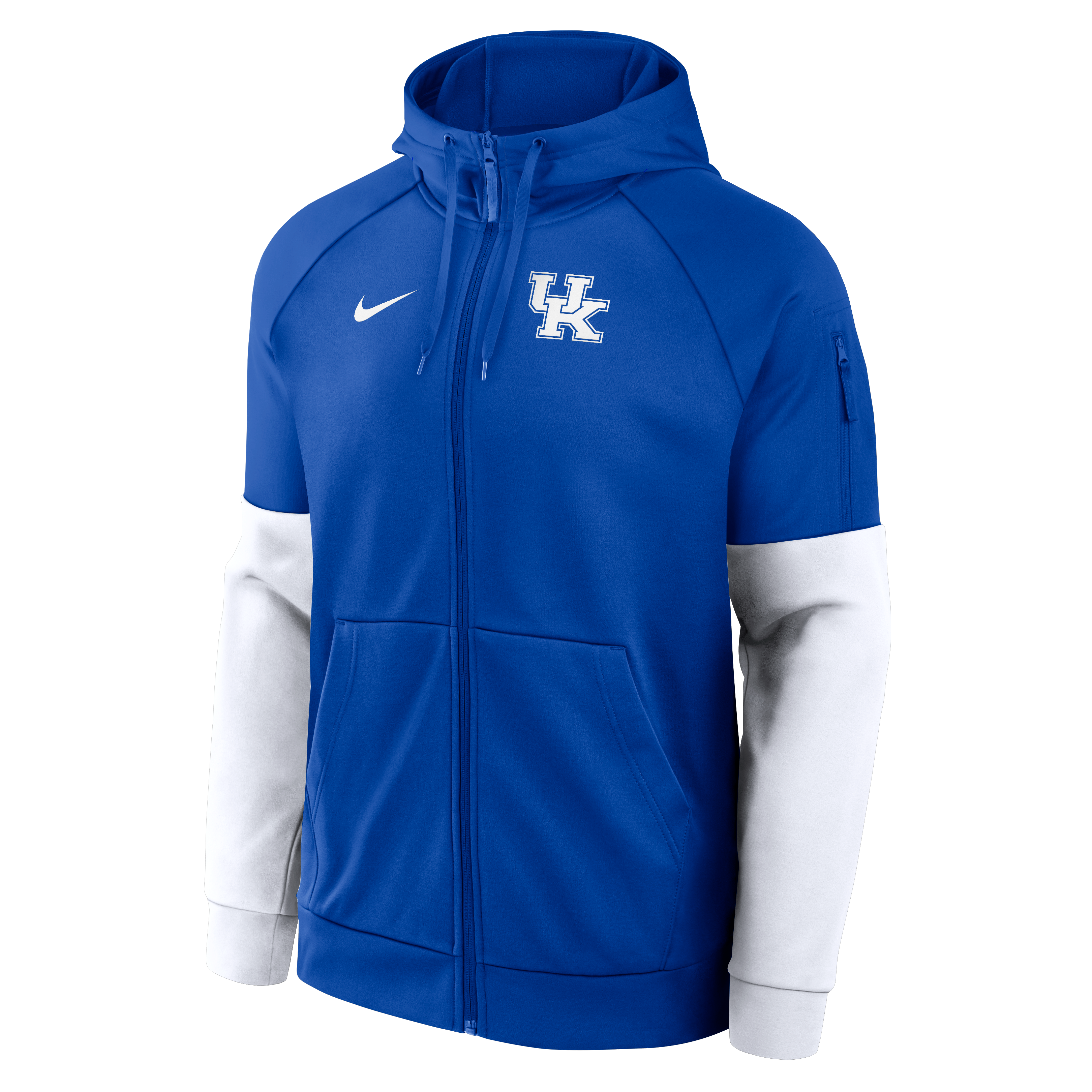 Sweat à capuche zippé Nike Royal Kentucky Wildcats Primetime Primary Logo Therma-FIT Raglan pour homme