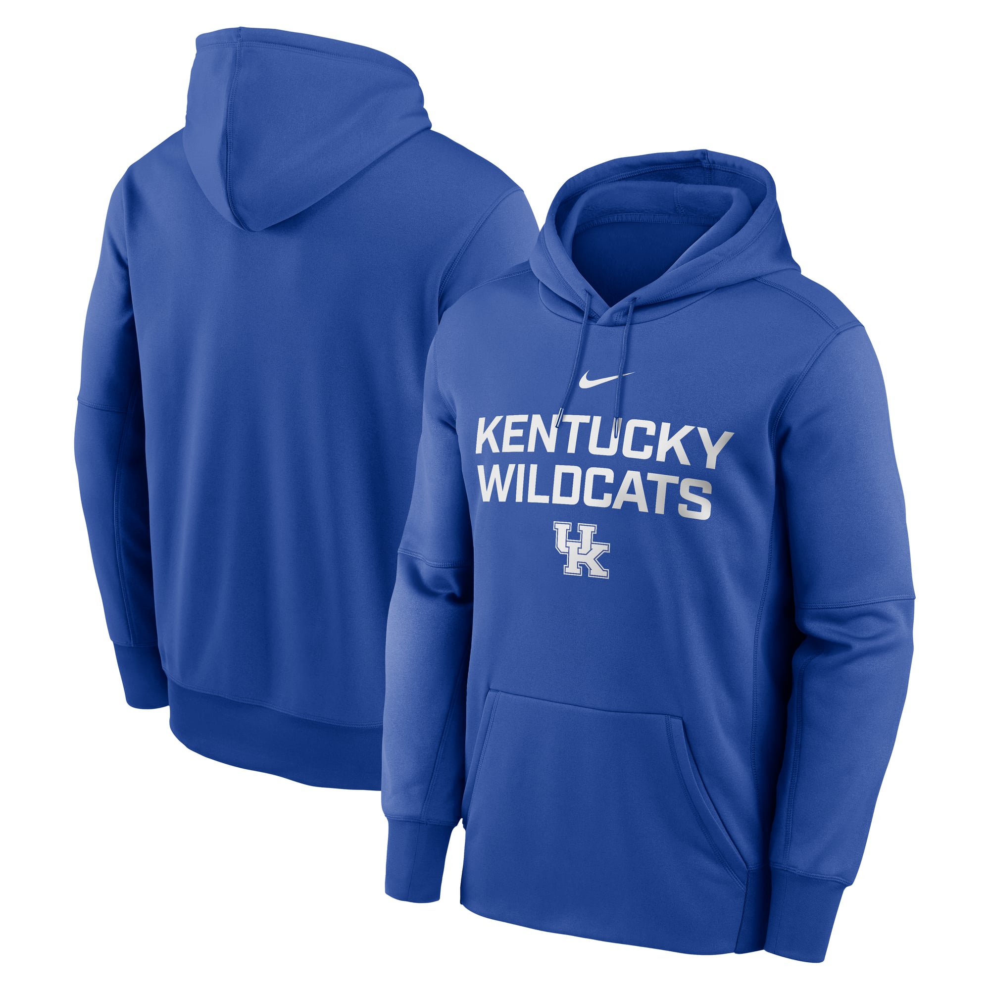 Men's Nike Royal Kentucky Wildcats Team Stacked Performance Pullover Hoodie