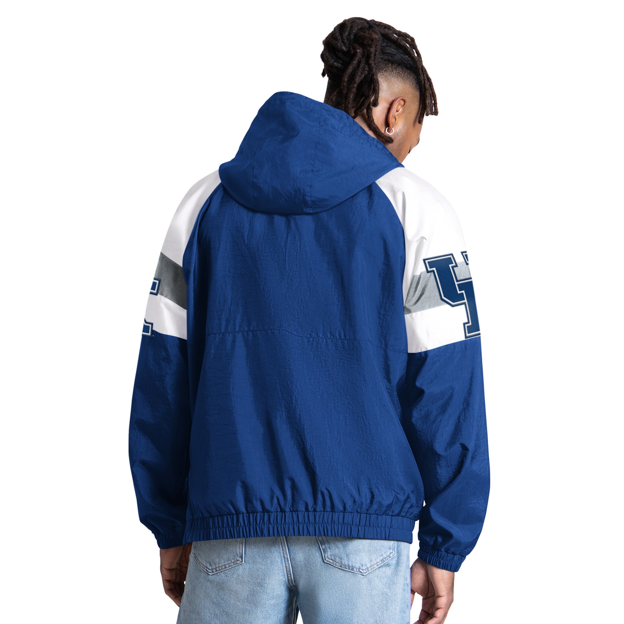 Men's Starter Royal Kentucky Wildcats Street Cut Half-Zip Jacket