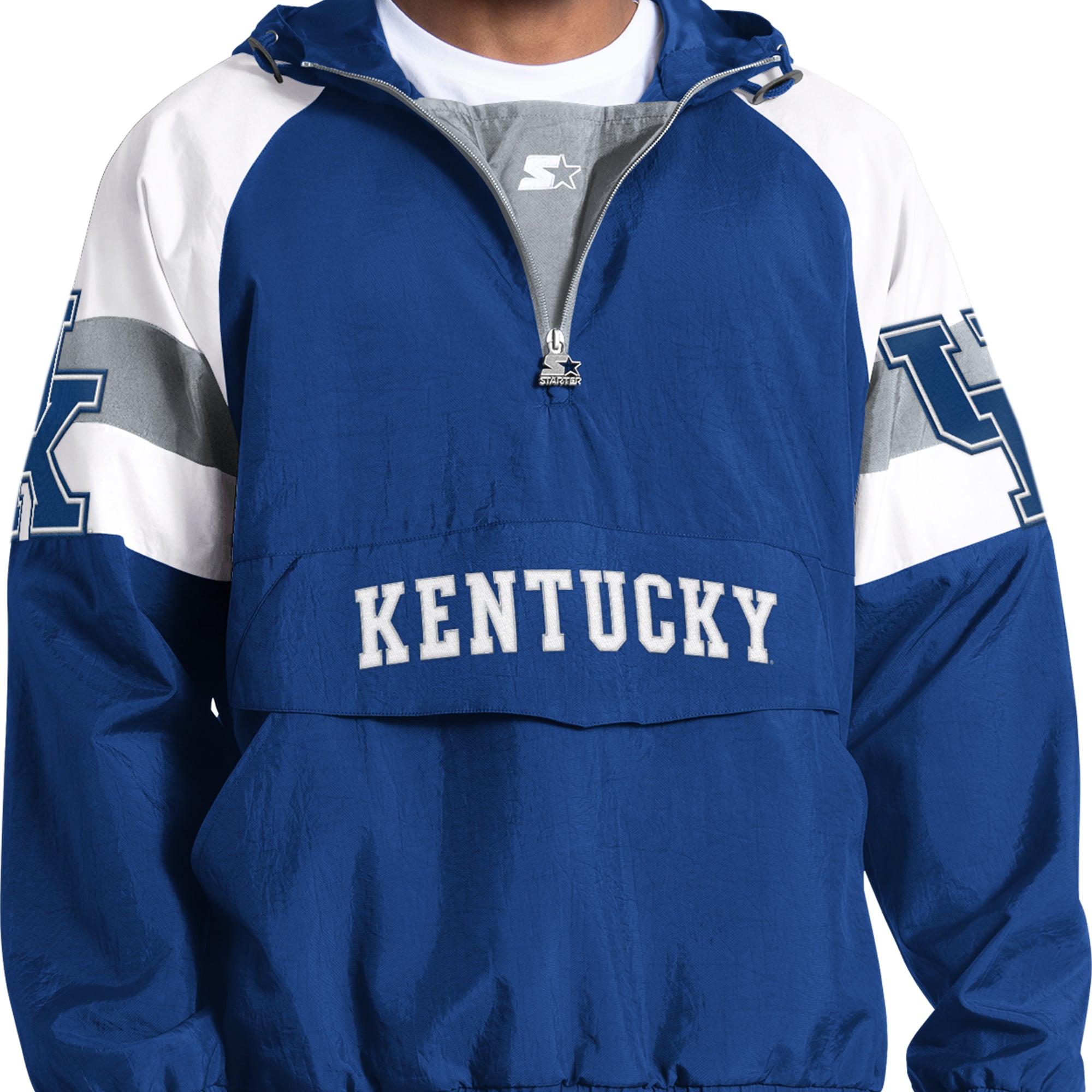 Men's Starter Royal Kentucky Wildcats Street Cut Half-Zip Jacket