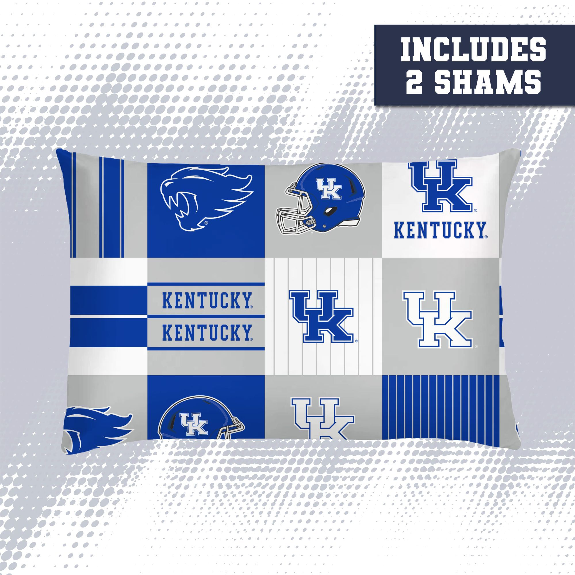 Ensemble de literie trois pièces à carreaux patchwork Pegasus Kentucky Wildcats, format grand/queen.