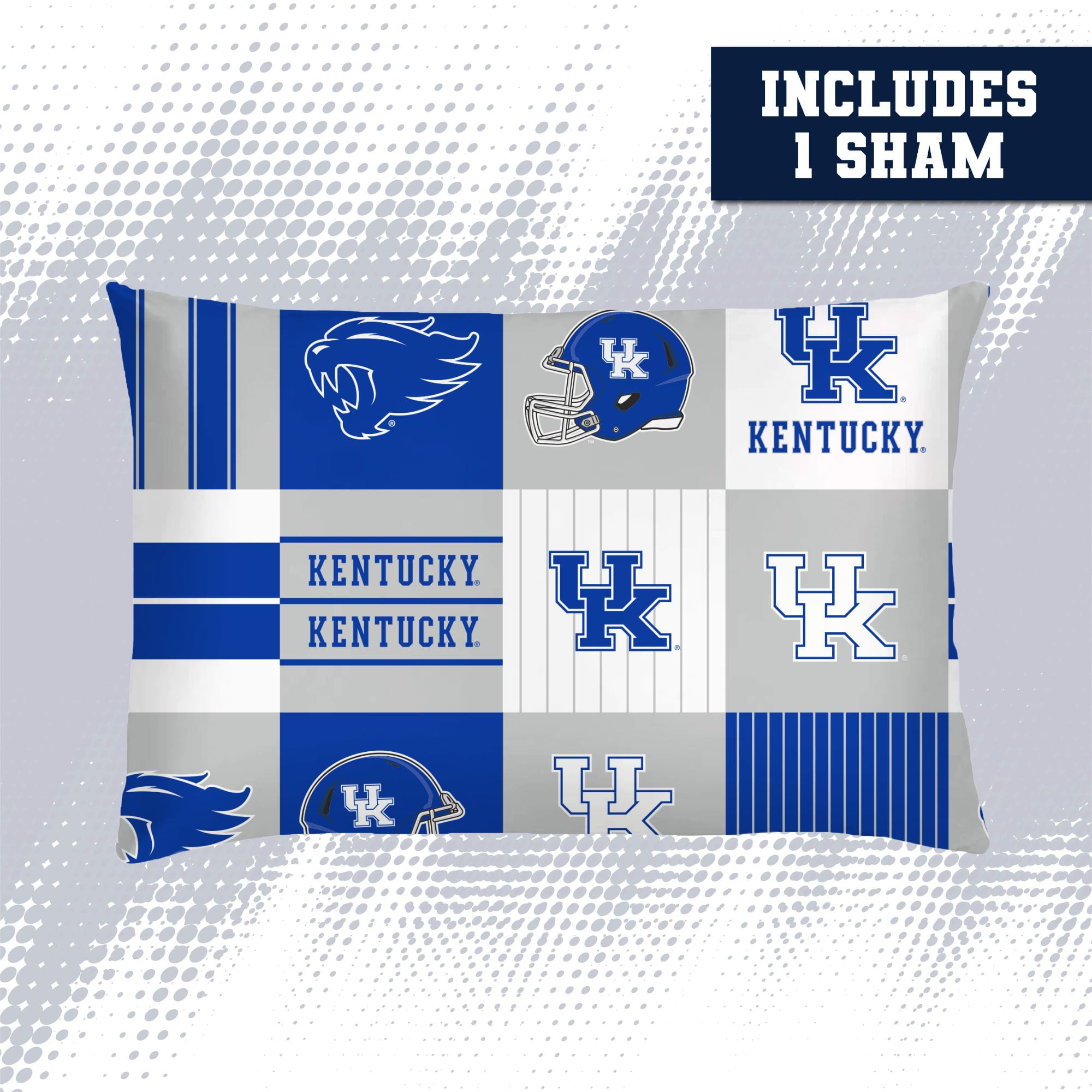 Ensemble de literie deux pièces Pegasus Kentucky Wildcats Patchwork Plaid pour lit simple/simple XL