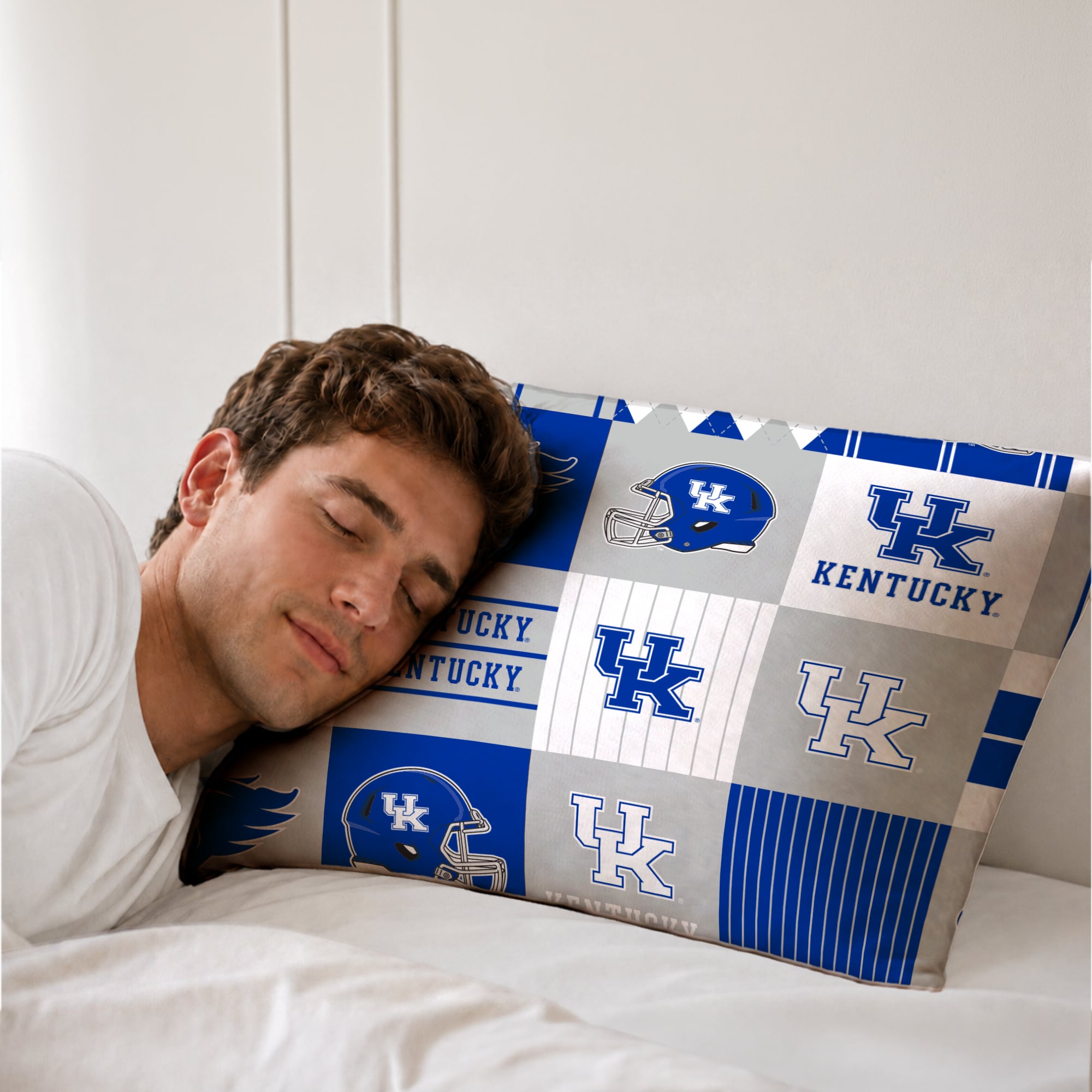 Ensemble de literie deux pièces Pegasus Kentucky Wildcats Patchwork Plaid pour lit simple/simple XL
