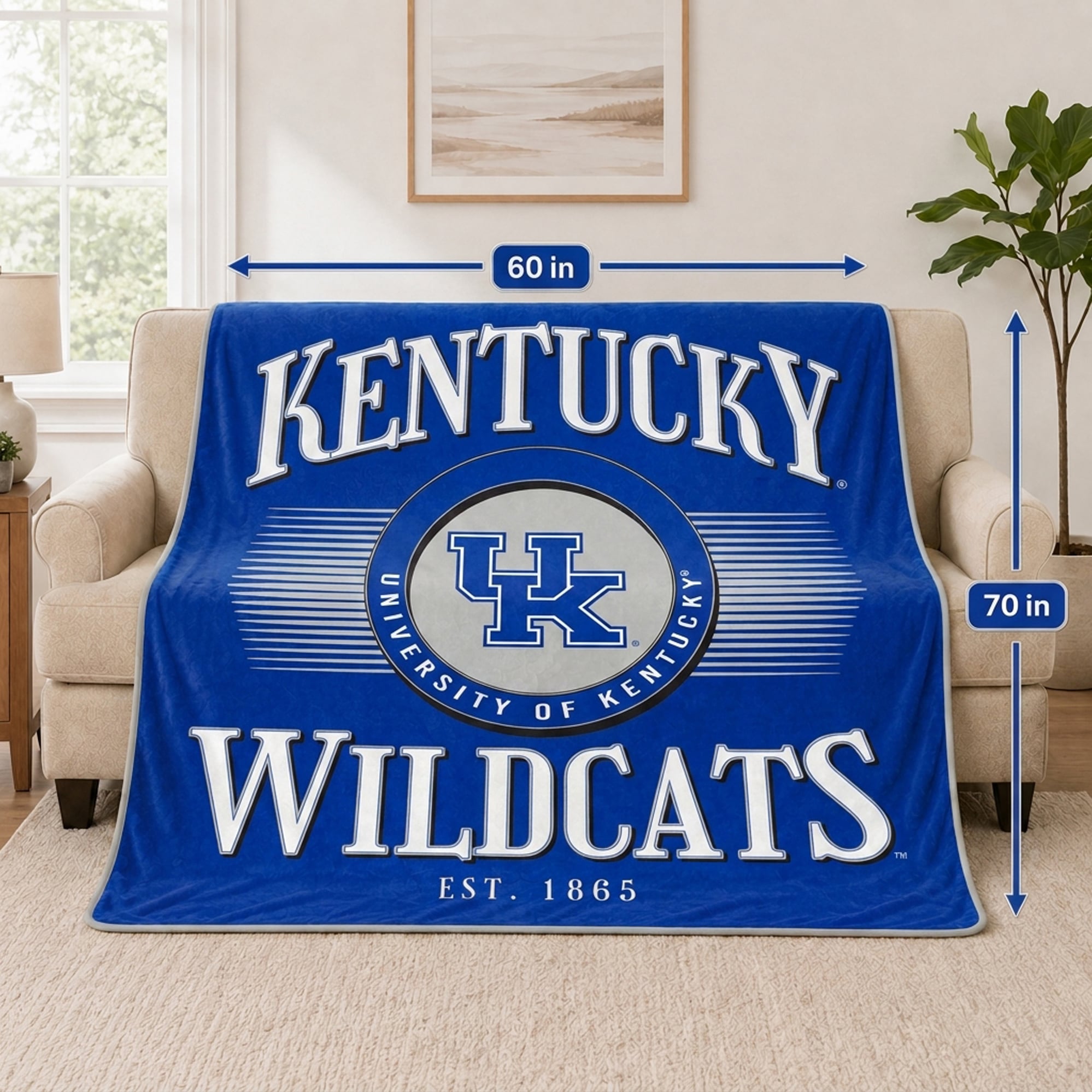 Pegasus Kentucky Wildcats Spotlight Arch 60" x 70" Ultra Soft Throw Blanket