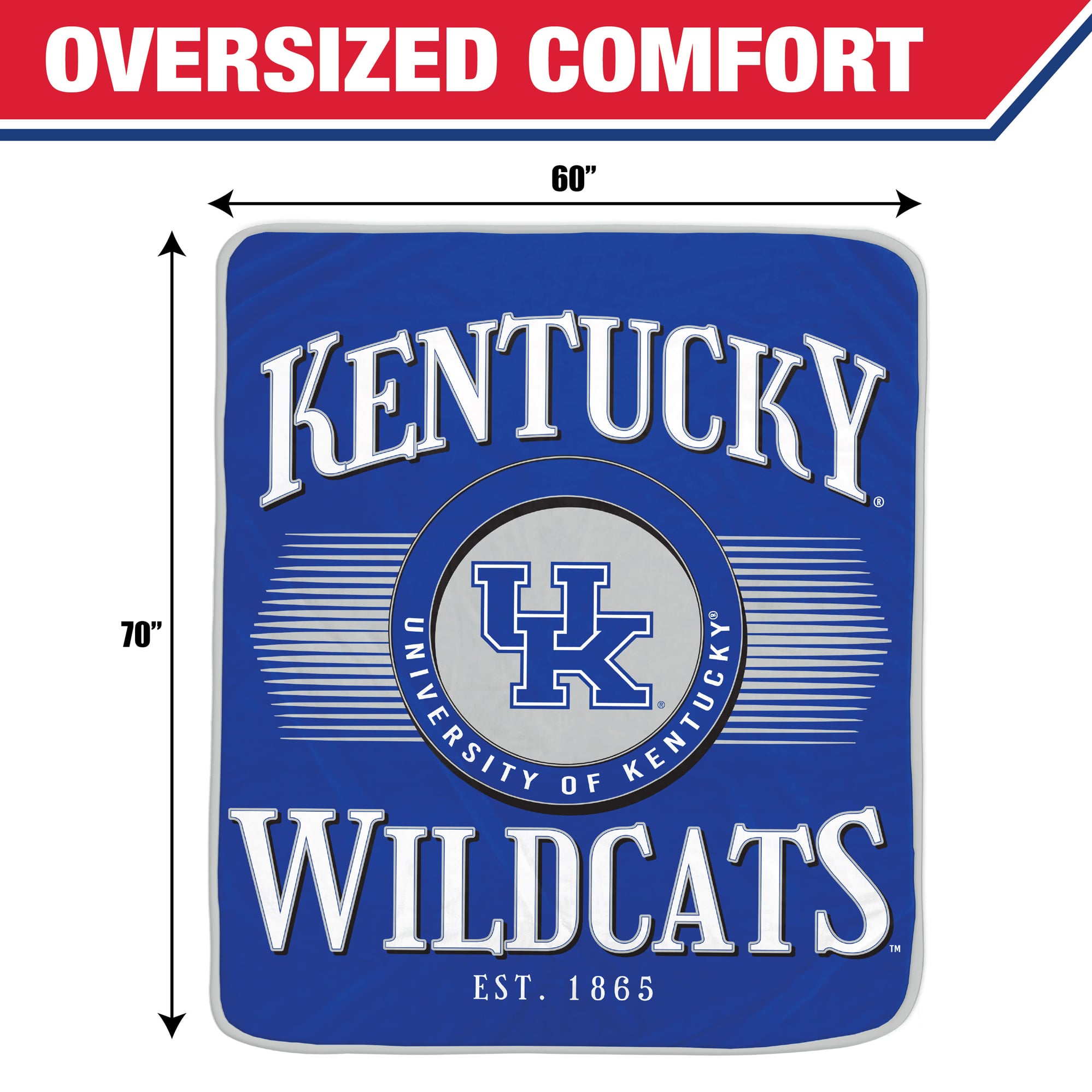 Pegasus Kentucky Wildcats Spotlight Arch 60" x 70" Ultra Soft Throw Blanket