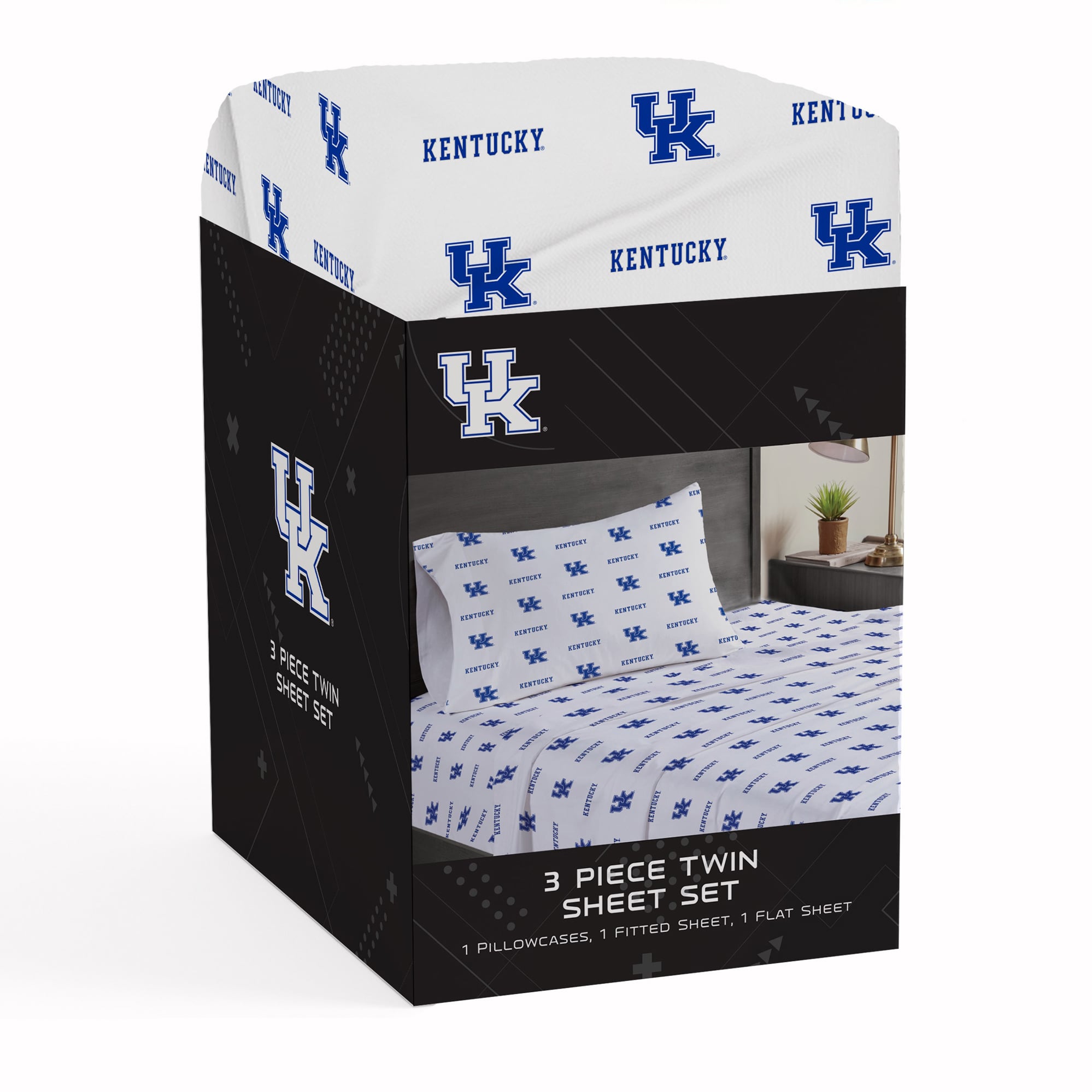 Pegasus Kentucky Wildcats Three-Piece Twin Sheet Set