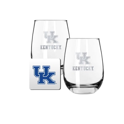 Kentucky Wildcats The Memory Company 15oz. Stemless Wine Glass & Coaster Set