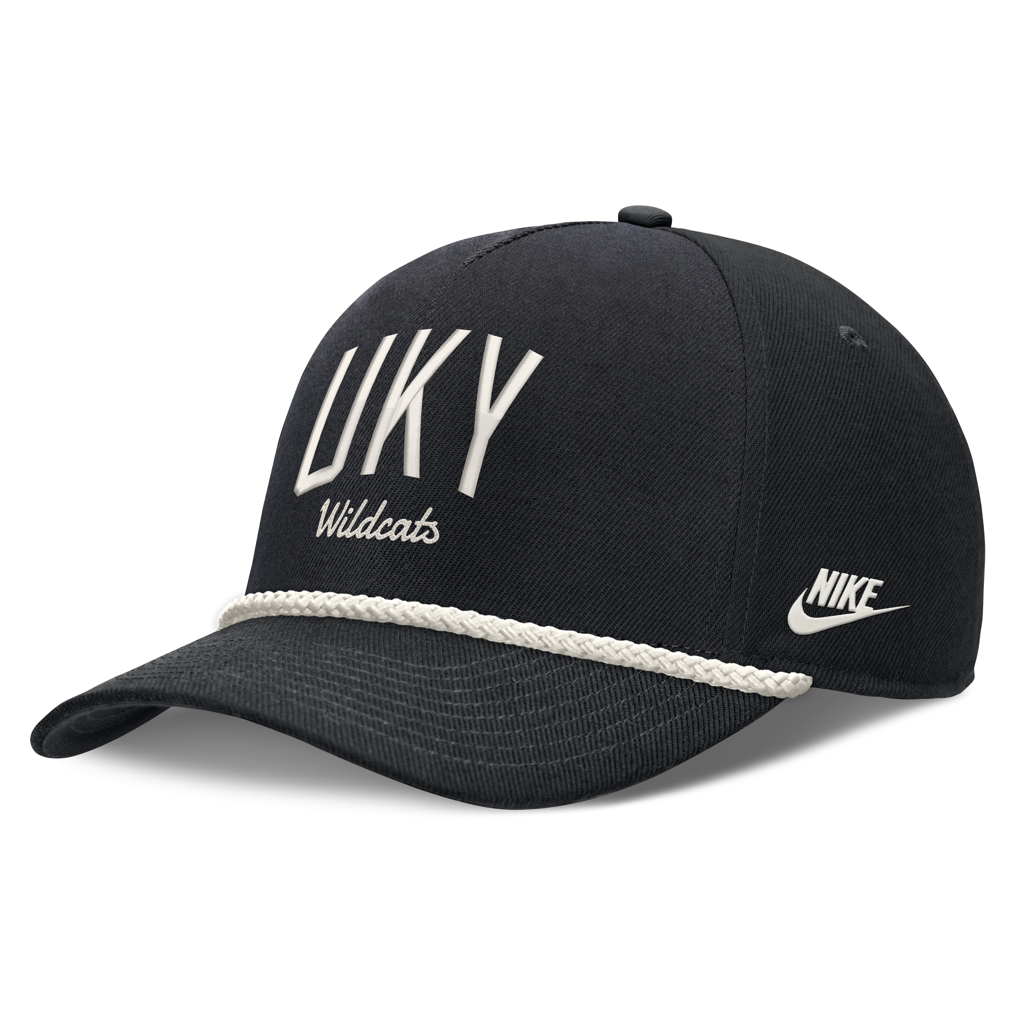 Casquette unisexe Nike noire Kentucky Wildcats à lettres, taille ajustable