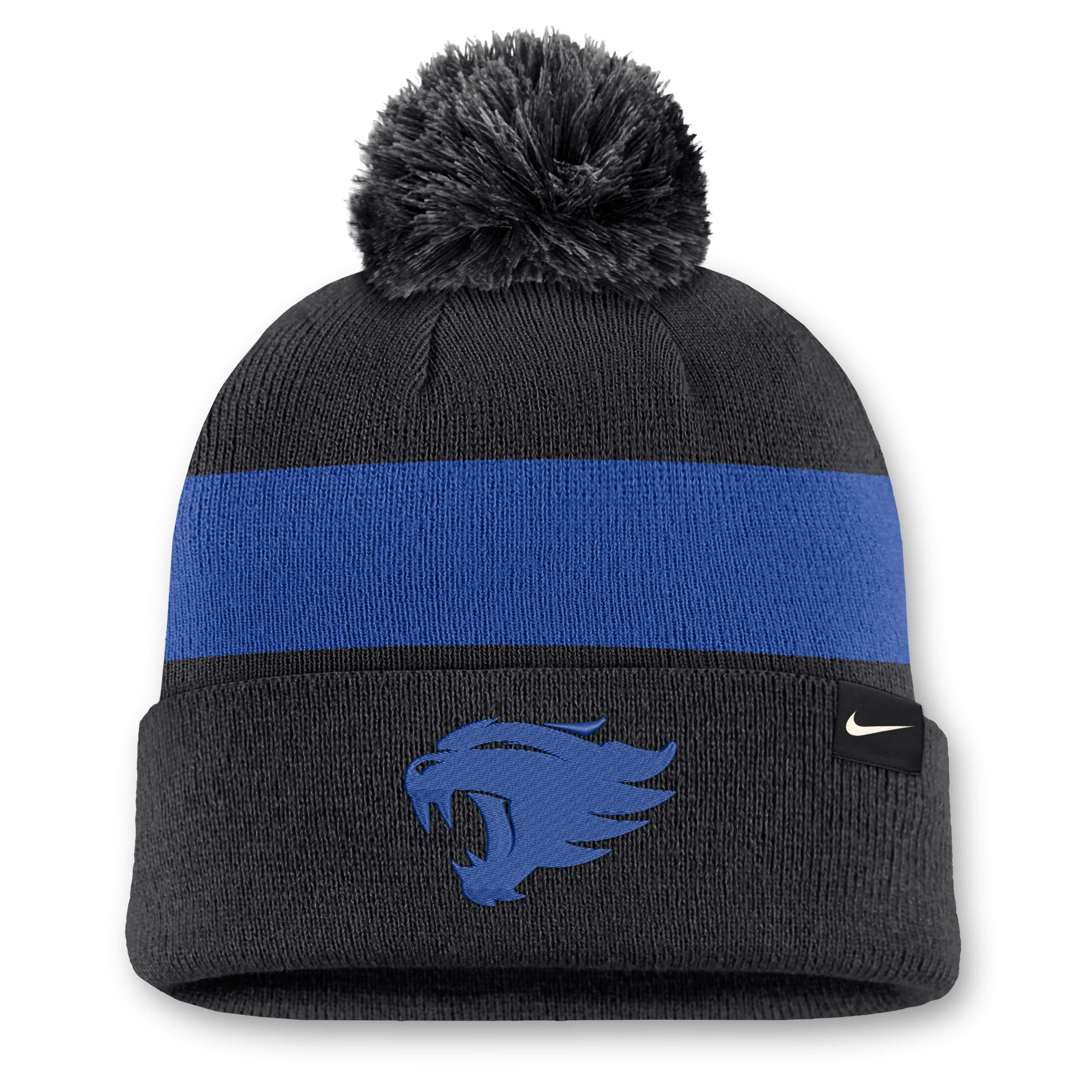 Bonnet unisexe Nike noir Kentucky Wildcats Primetime Stripe à revers et pompon