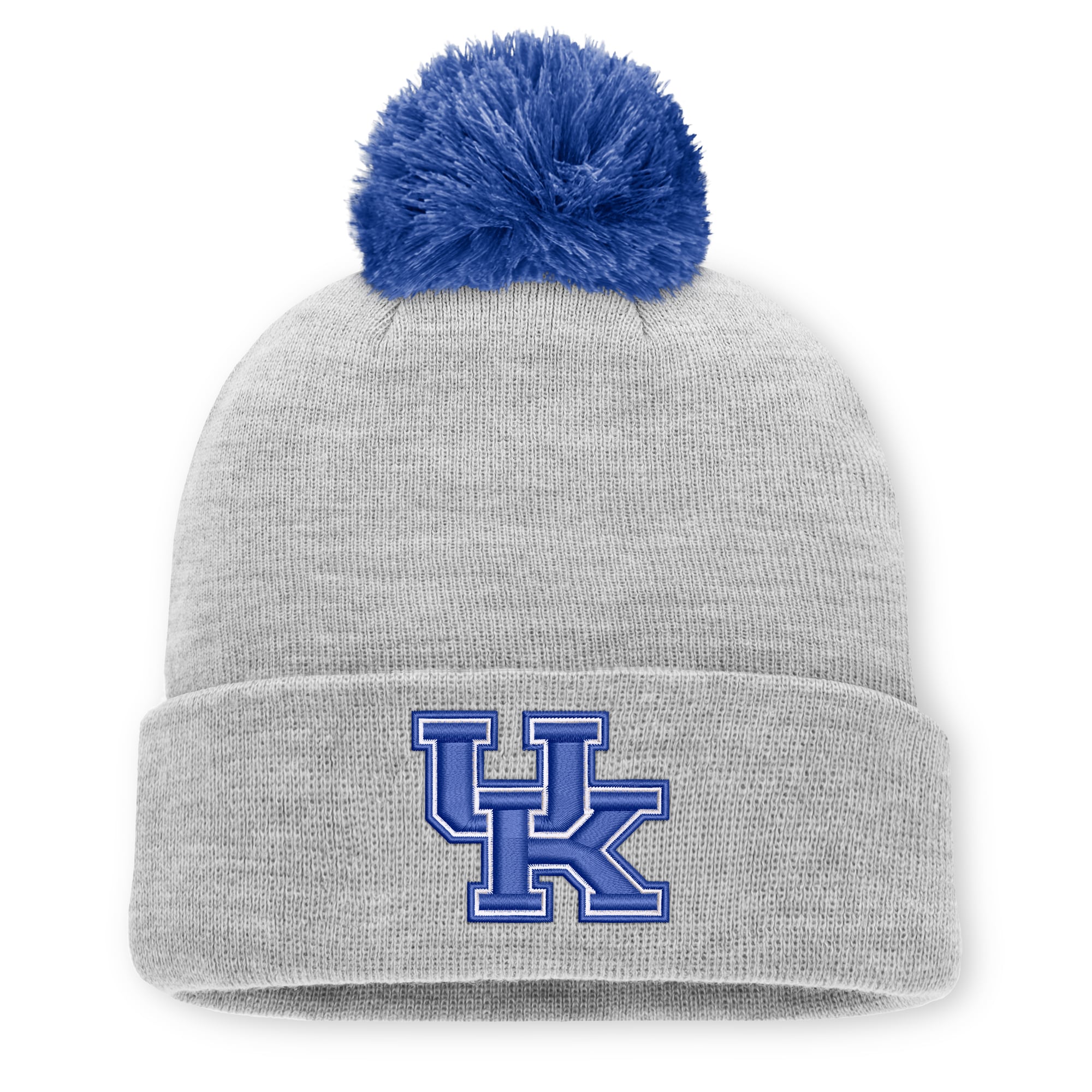 Bonnet unisexe Nike gris chiné Kentucky Wildcats Primetime Script à revers et pompon