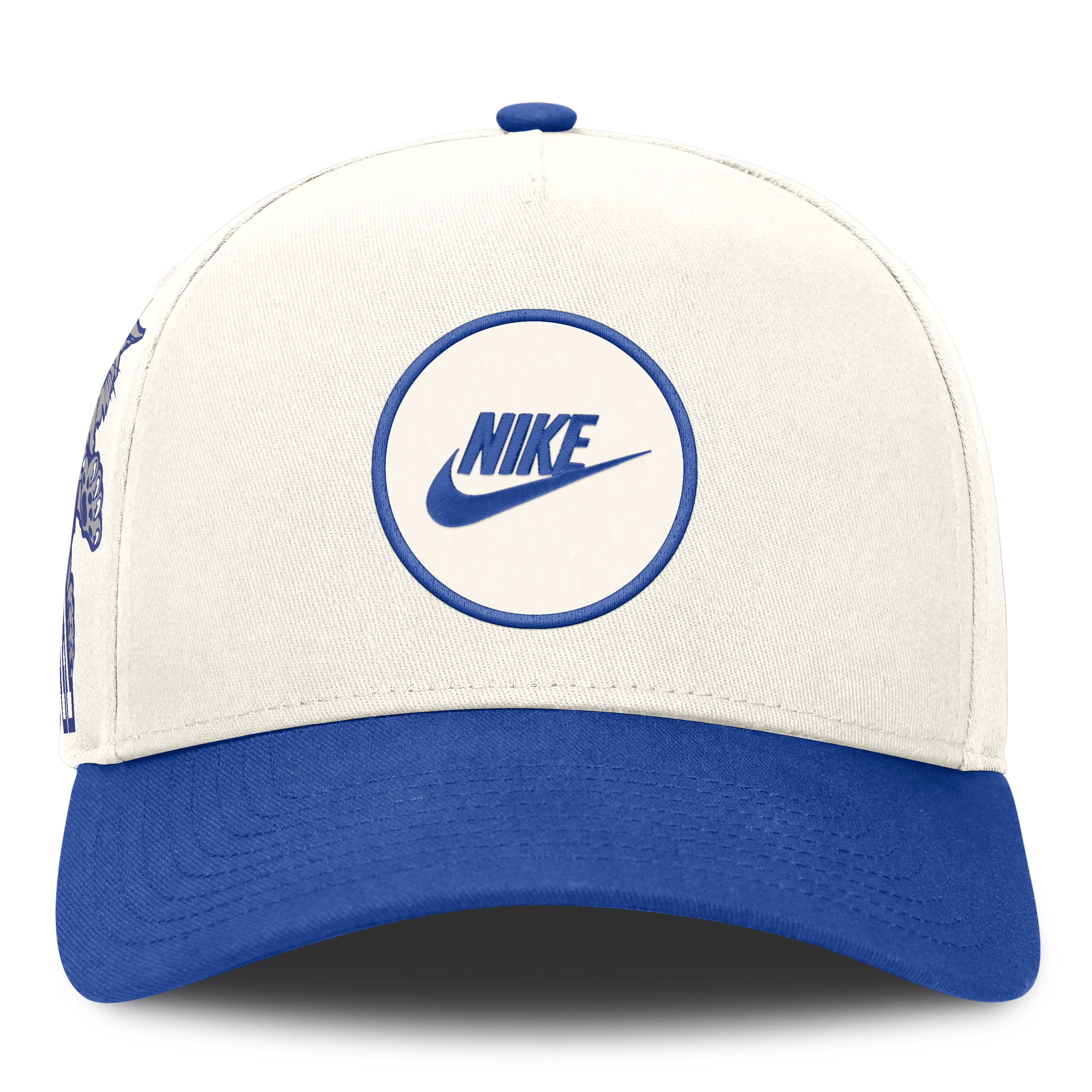 Unisex Nike White/Royal Kentucky Wildcats Rise Side Logo A-Frame Dri-FIT Adjustable Hat