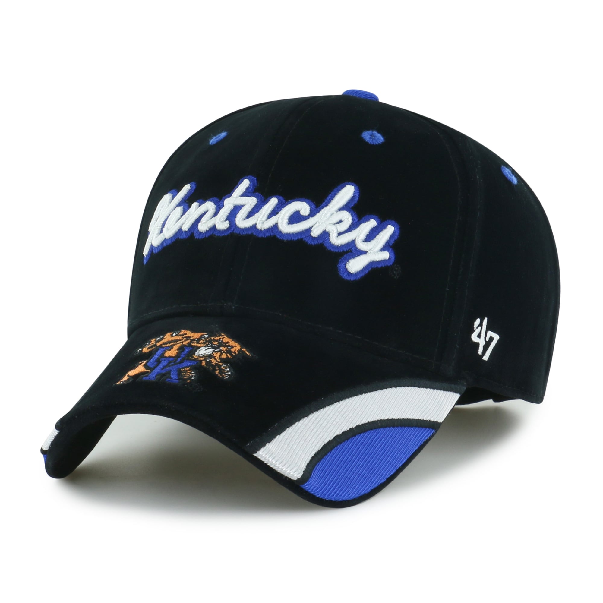 Casquette ajustable pour femme Kentucky Wildcats en velours denim noir '47 avec inscription MVP