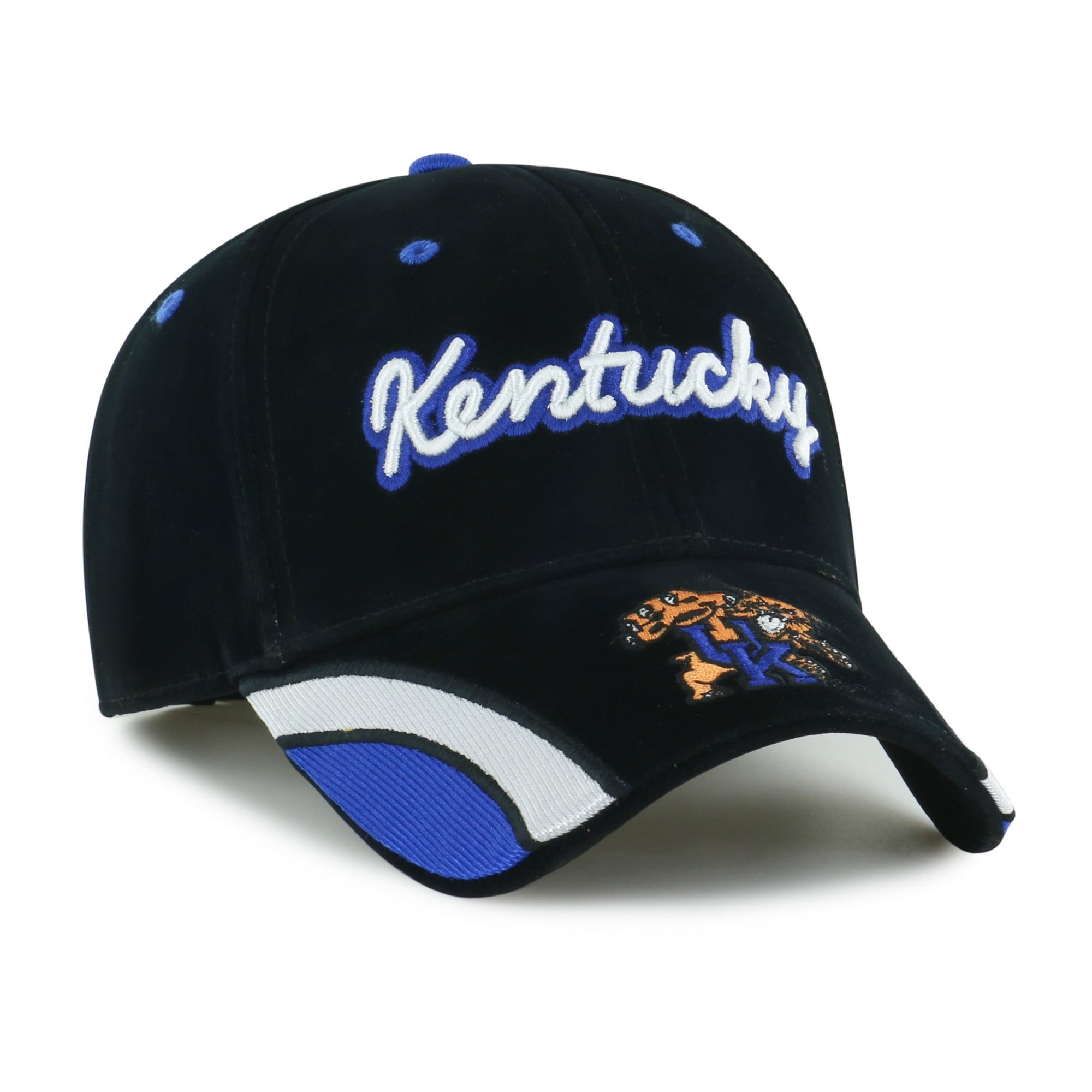 Casquette ajustable pour femme Kentucky Wildcats en velours denim noir '47 avec inscription MVP