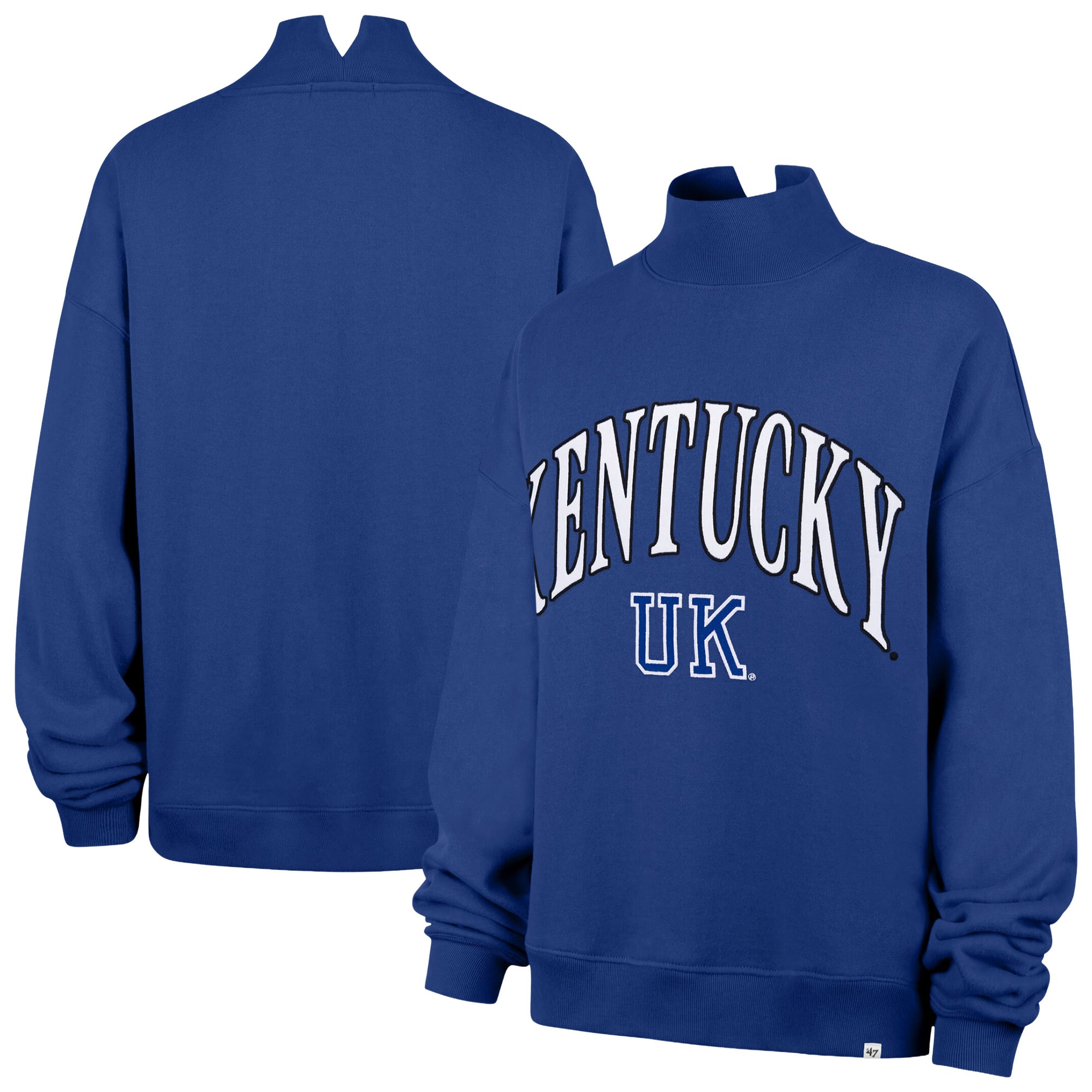 Women's '47 Royal Kentucky Wildcats Mock Neck Sweatshirt