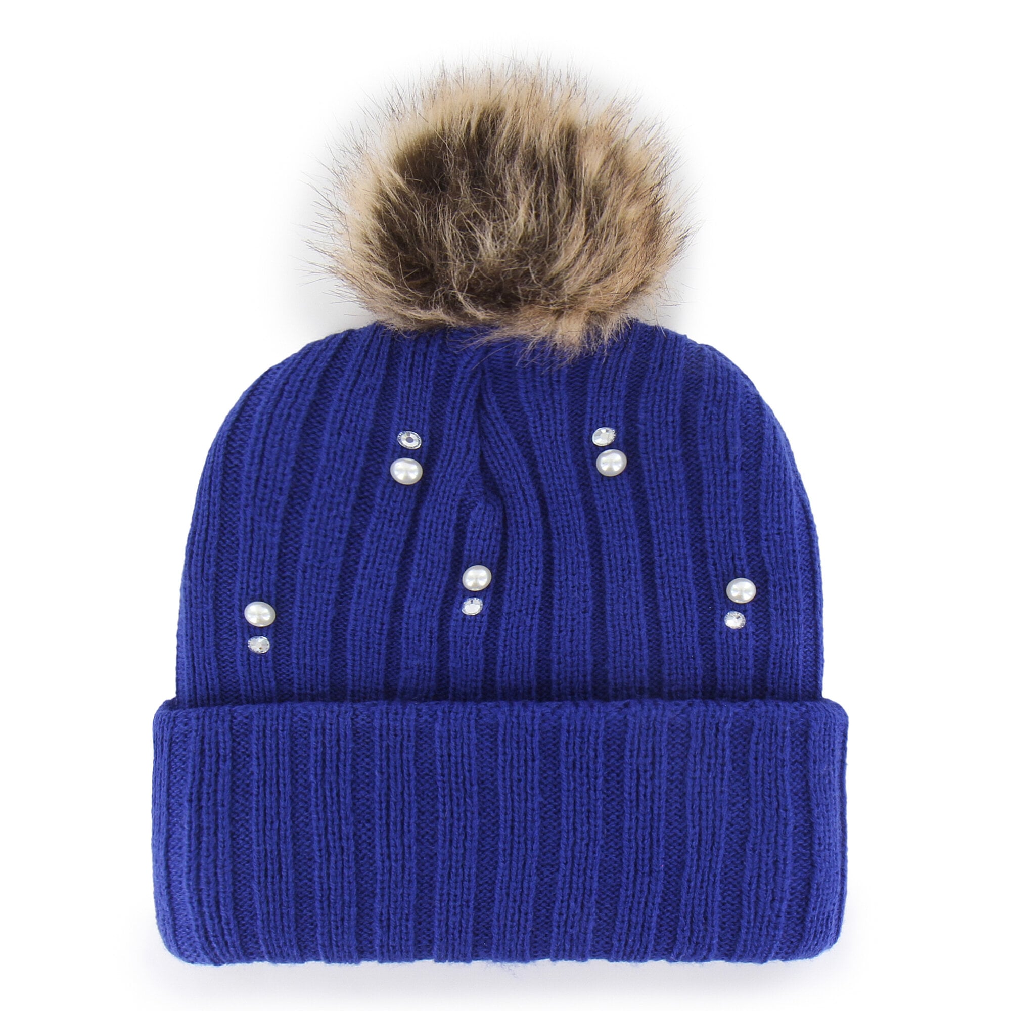 Bonnet en maille de fourrure nacrée « Royal Kentucky Wildcats » de 1947 avec pompon