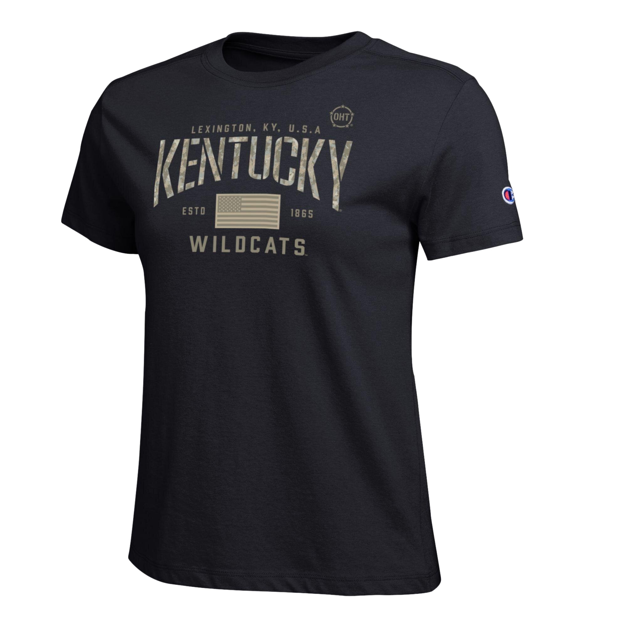Women's Champion  Black Kentucky Wildcats Operation Hat Trick Core T-Shirt