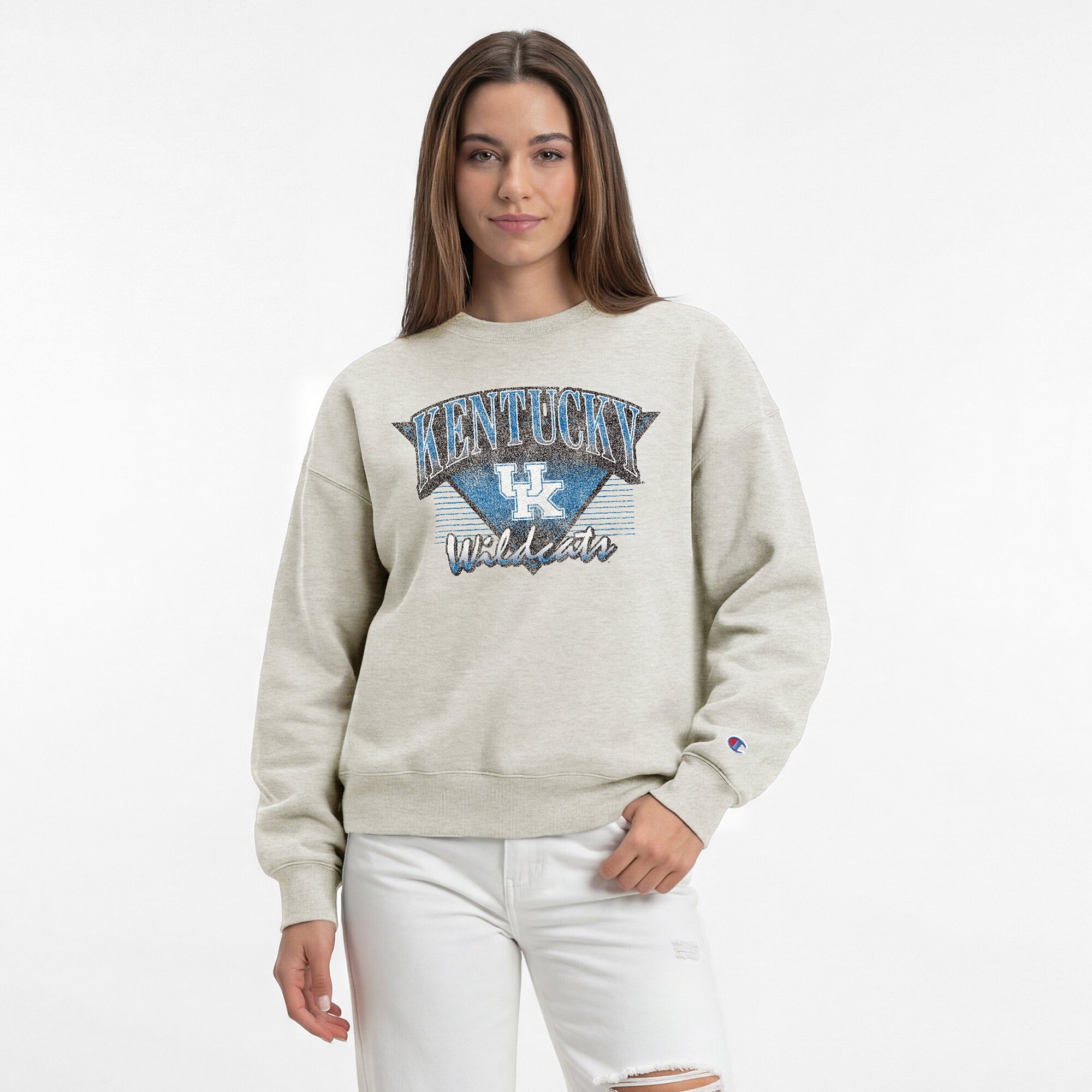 Women's Champion  Oatmeal Kentucky Wildcats All-Star Weave Sweatshirt