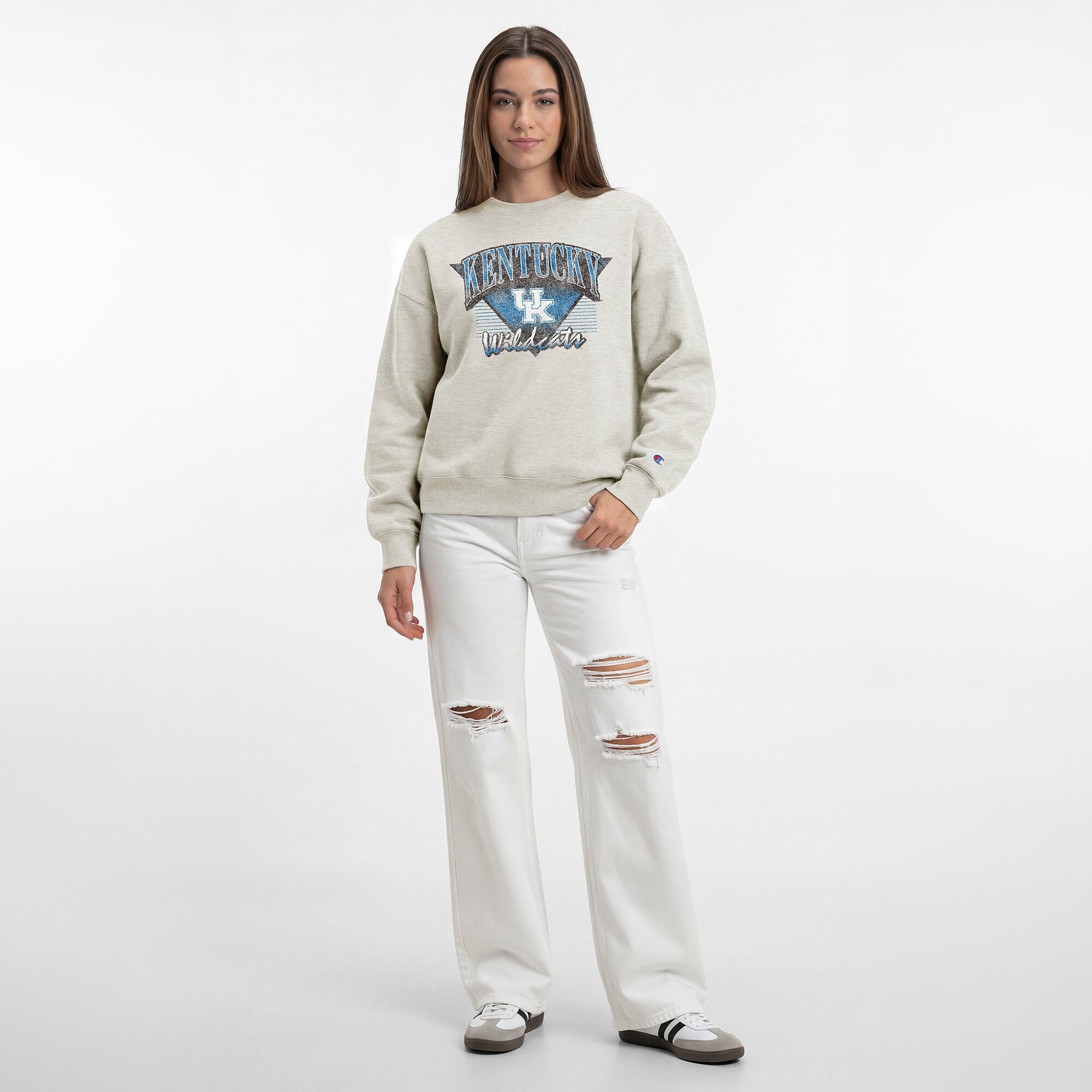 Women's Champion  Oatmeal Kentucky Wildcats All-Star Weave Sweatshirt