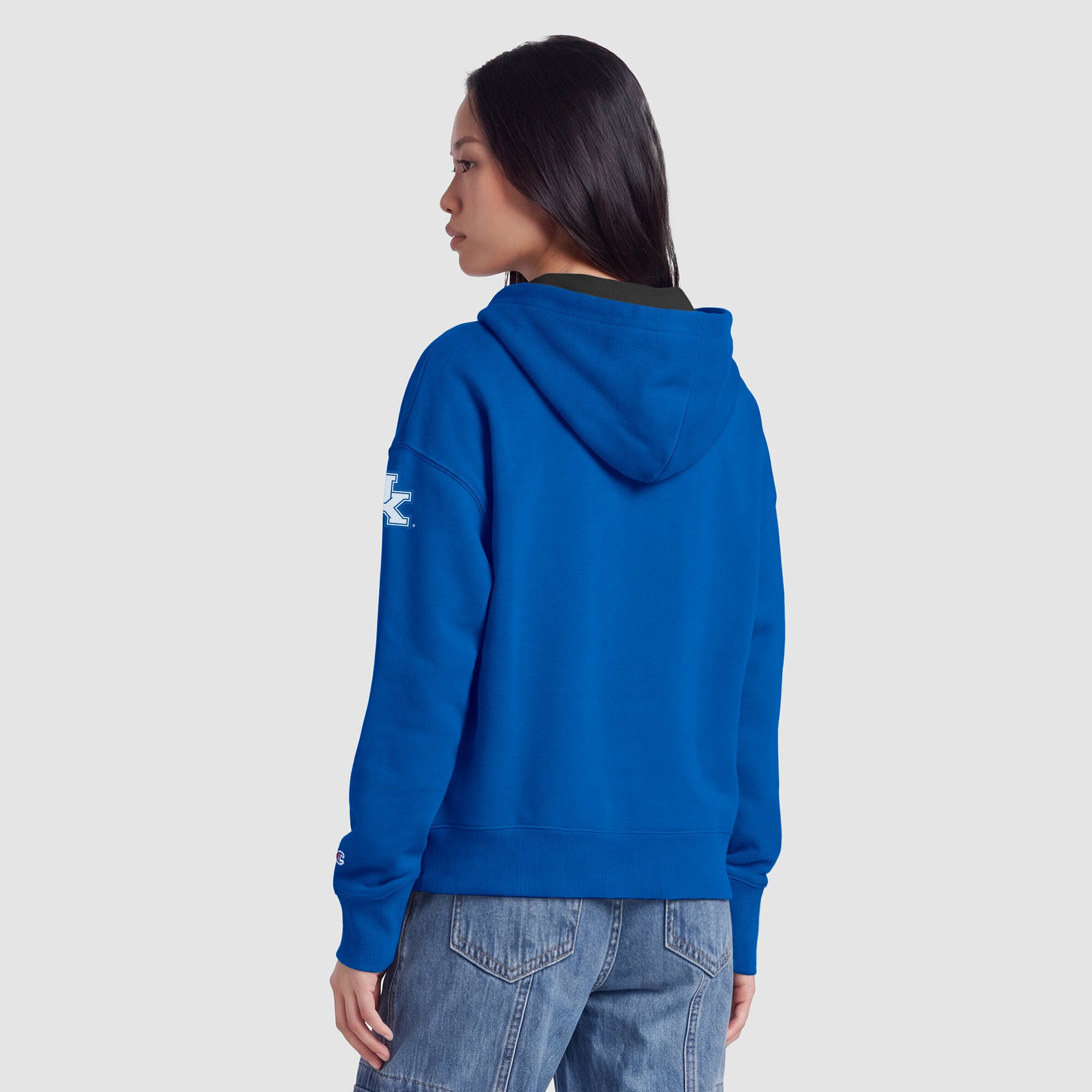 Women's Champion Royal Kentucky Wildcats Arch Full-Zip Fleece Hoodie