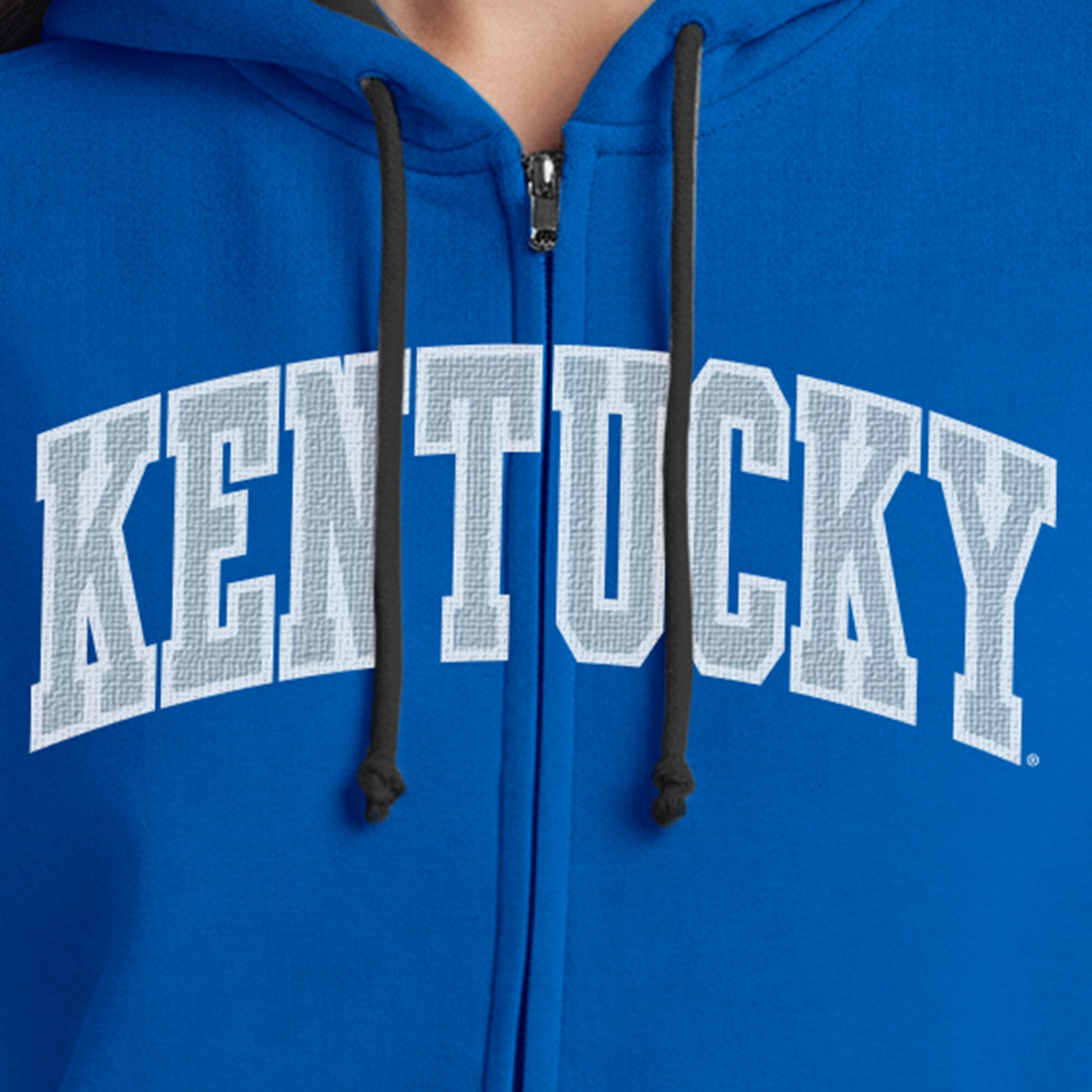 Women's Champion Royal Kentucky Wildcats Arch Full-Zip Fleece Hoodie